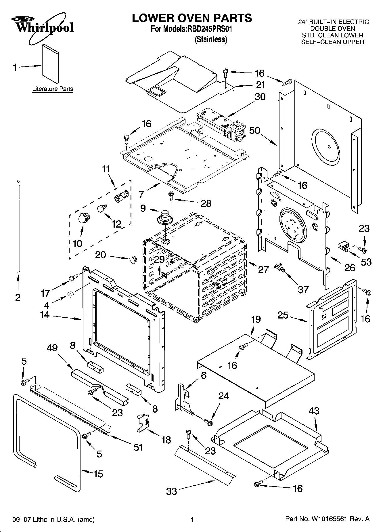 01 - LOWER OVEN PARTS