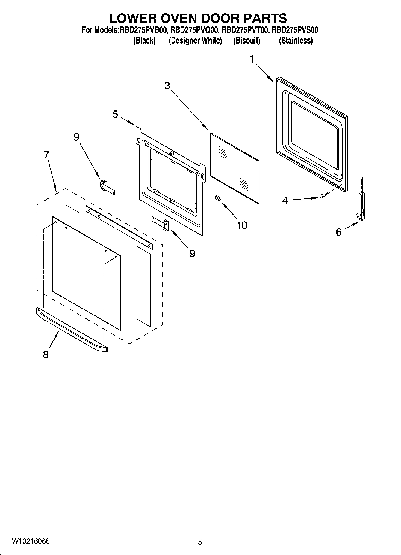 03 - LOWER OVEN DOOR PARTS