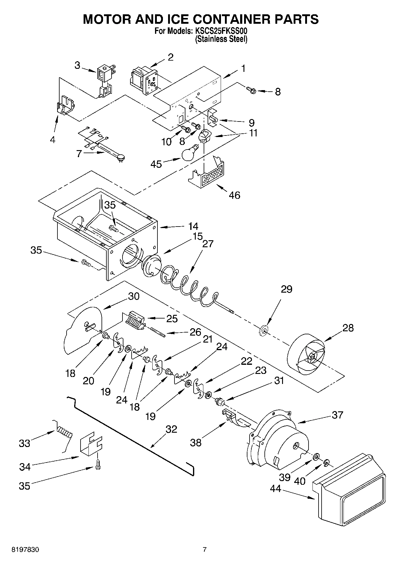 05 - MOTOR AND ICE CONTAINER PARTS