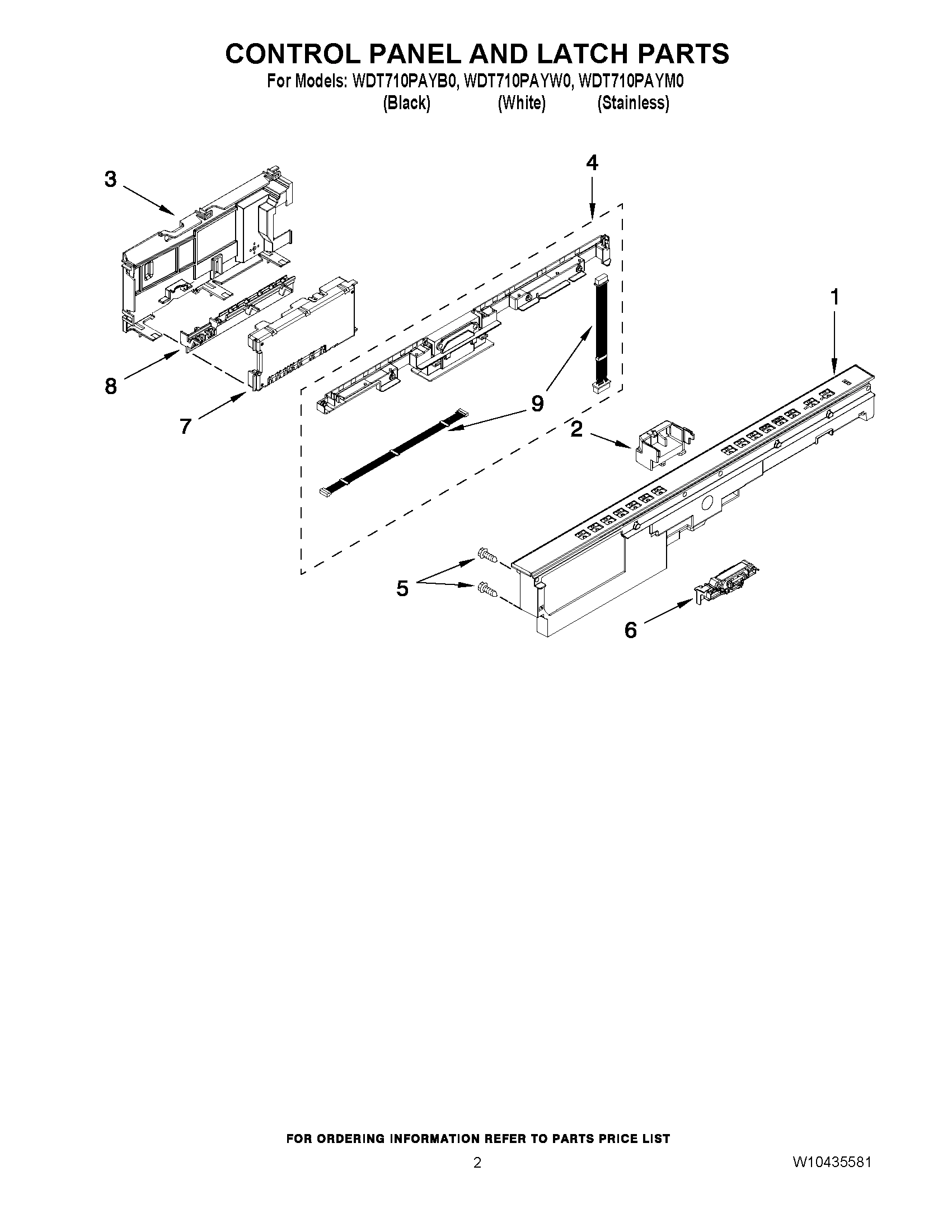 02 - CONTROL PANEL AND LATCH PARTS