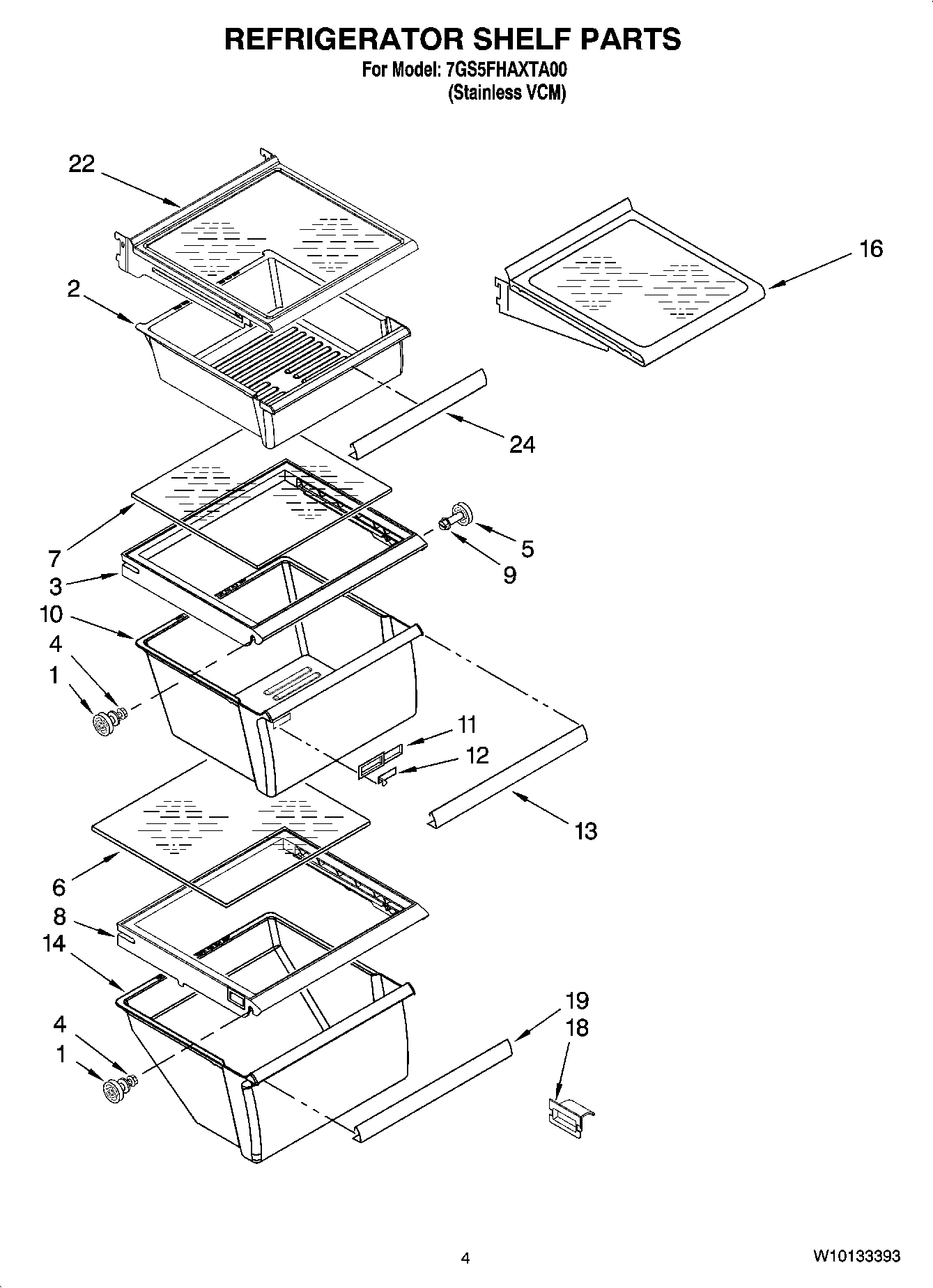03 - REFRIGERATOR SHELF PARTS