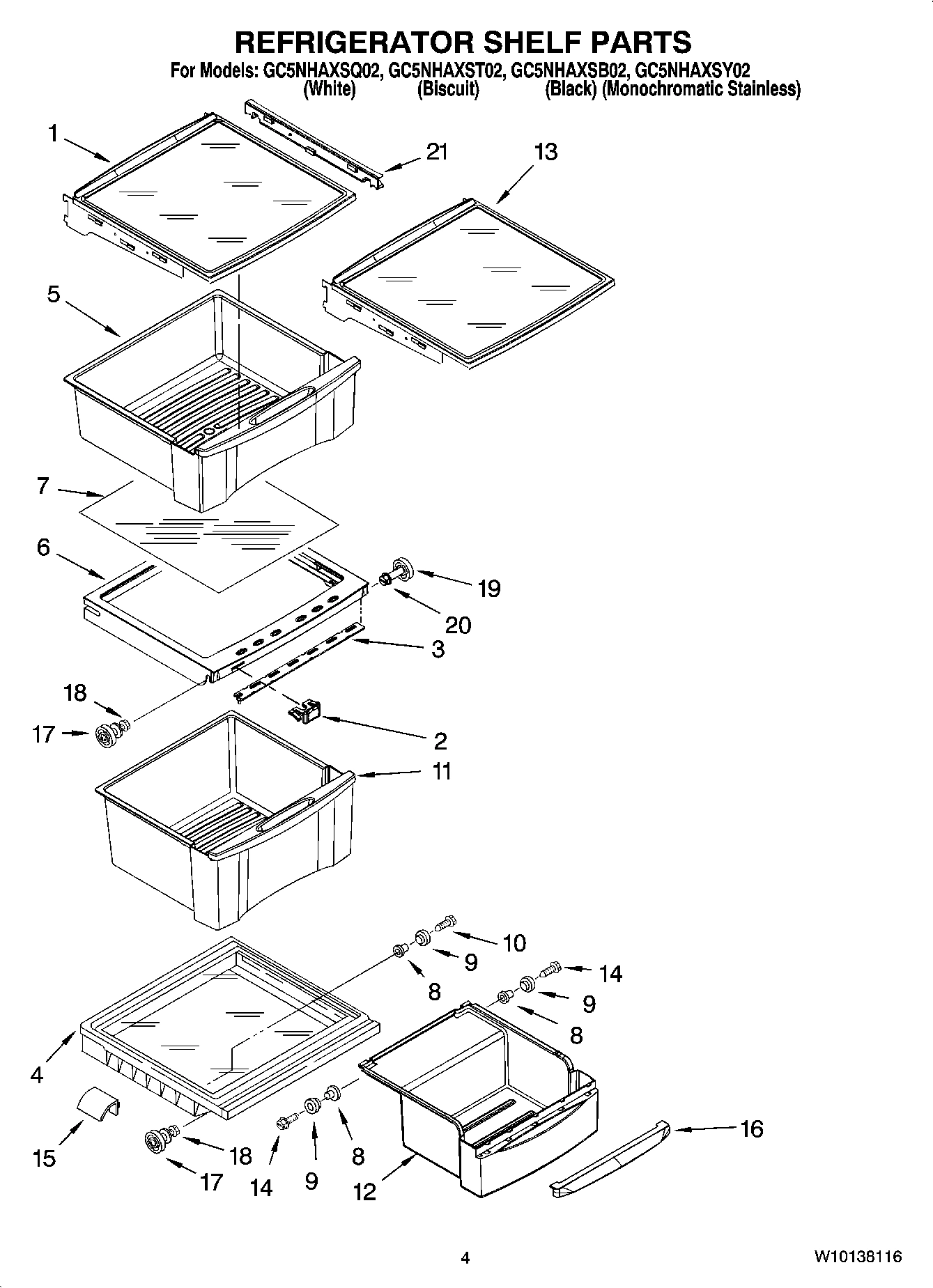 03 - REFRIGERATOR SHELF PARTS
