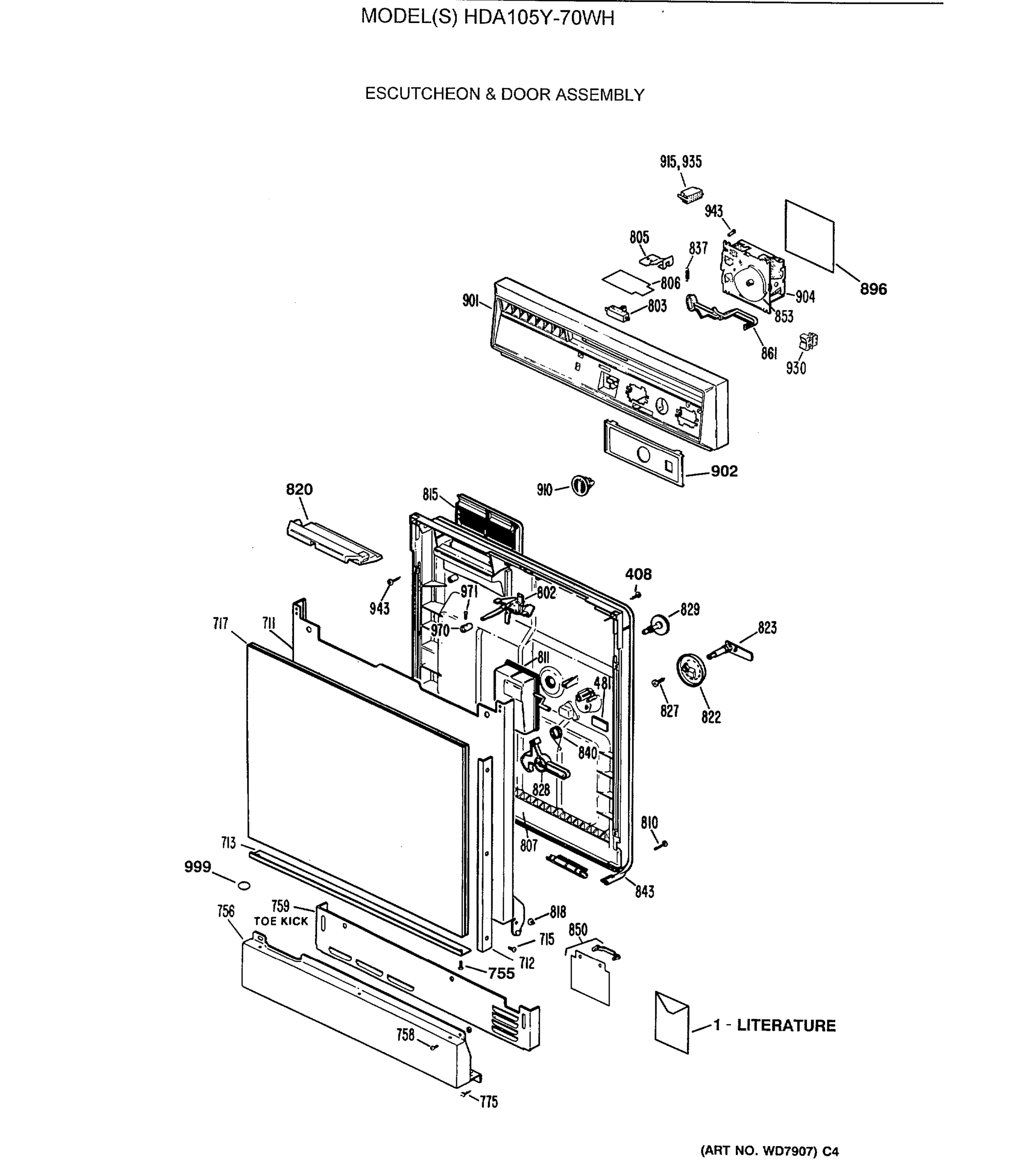 ESCUTCHEON & DOOR ASSEMBLY
