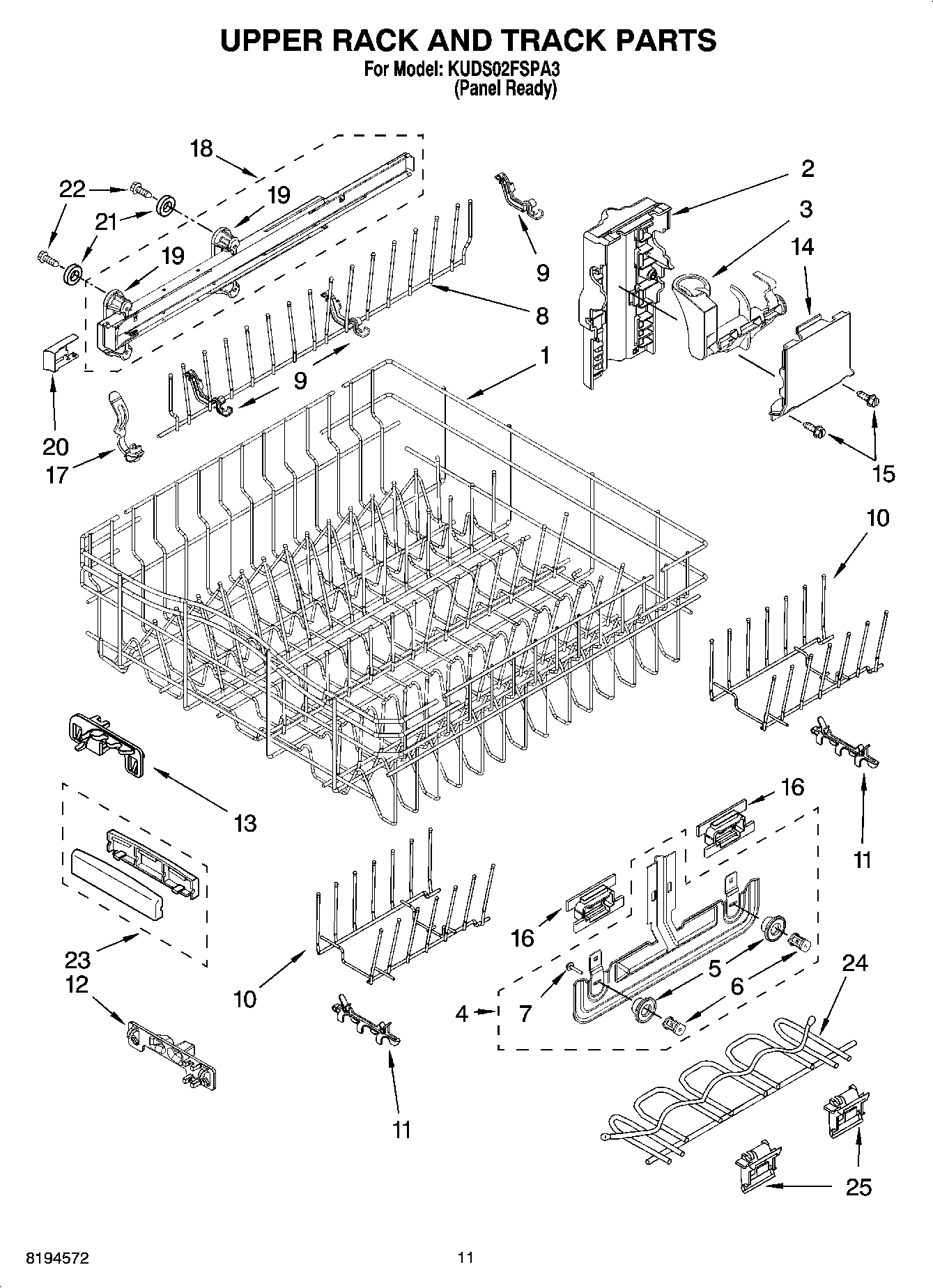 09 - UPPER RACK AND TRACK PARTS