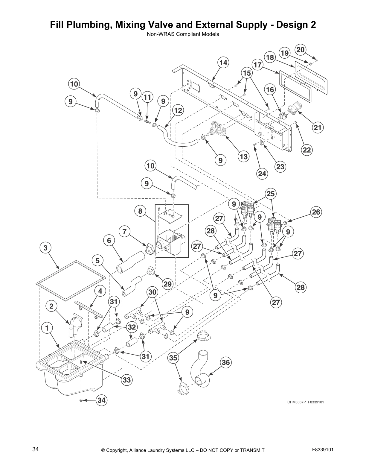 Fill Plumbing, Mixing Valve and External Supply - Design 2