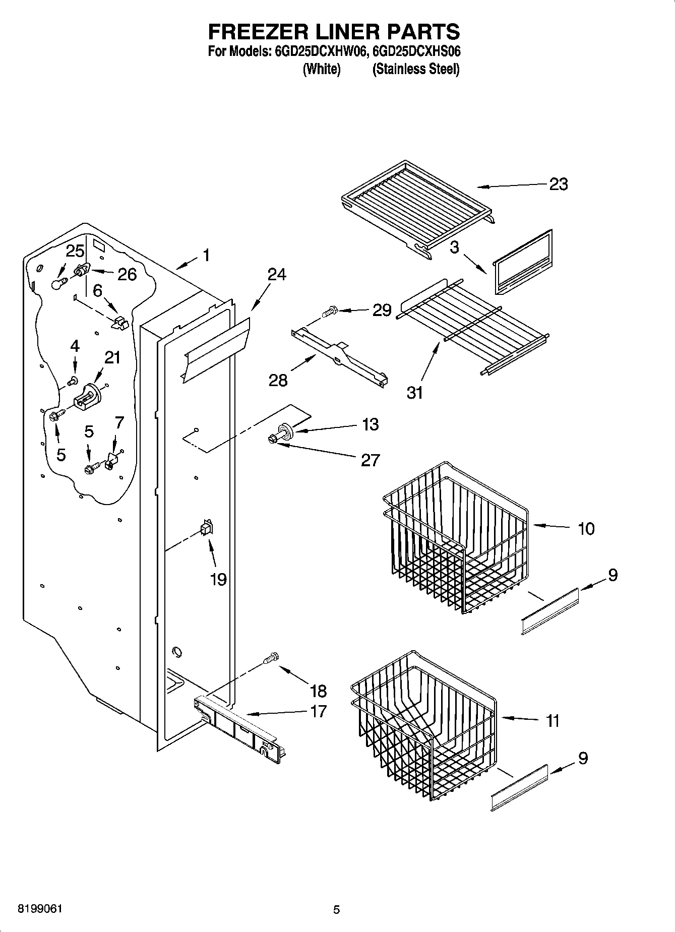 04 - FREEZER LINER PARTS