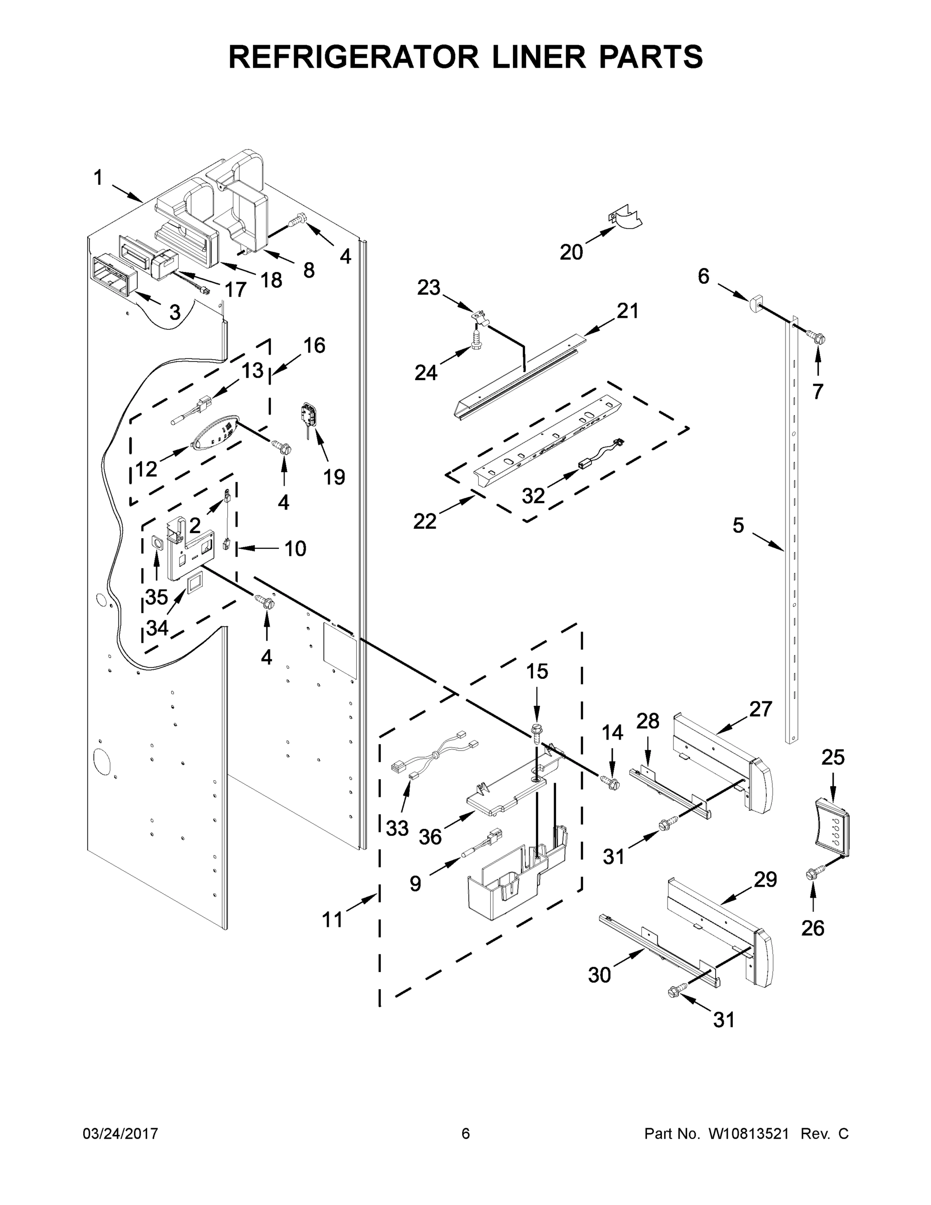 04 - REFRIGERATOR LINER PARTS