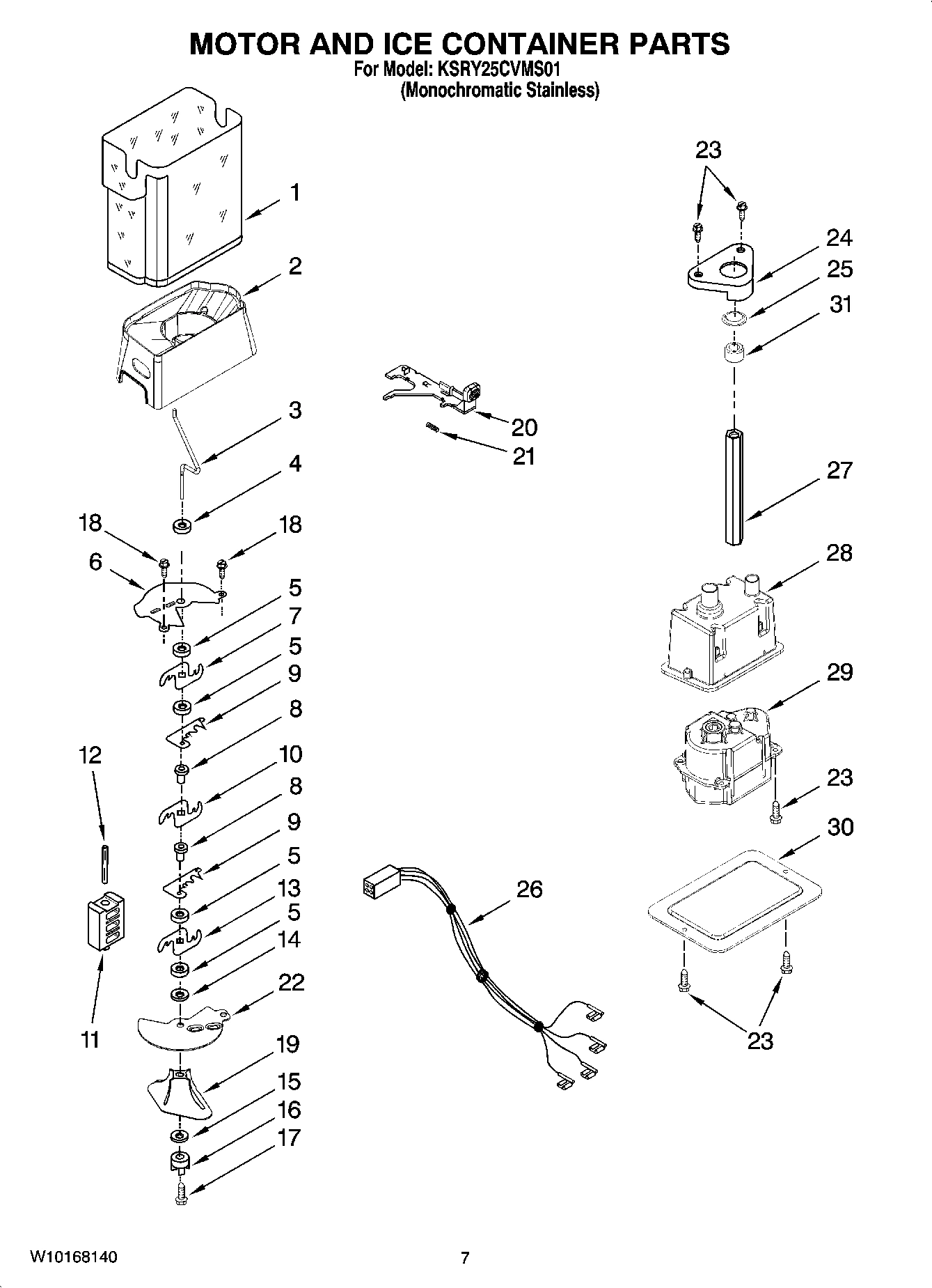 05 - MOTOR AND ICE CONTAINER PARTS