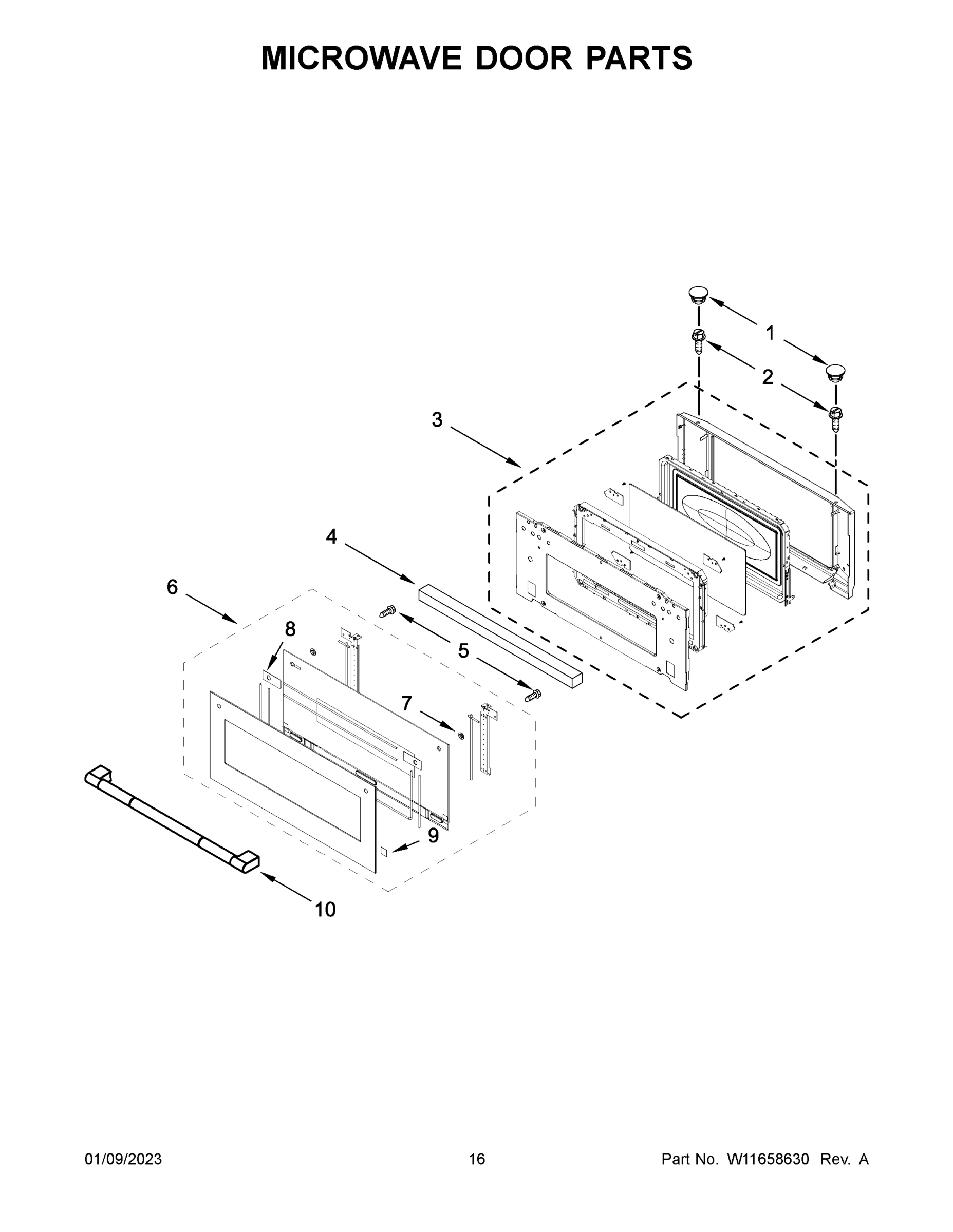09 - MICROWAVE DOOR PARTS