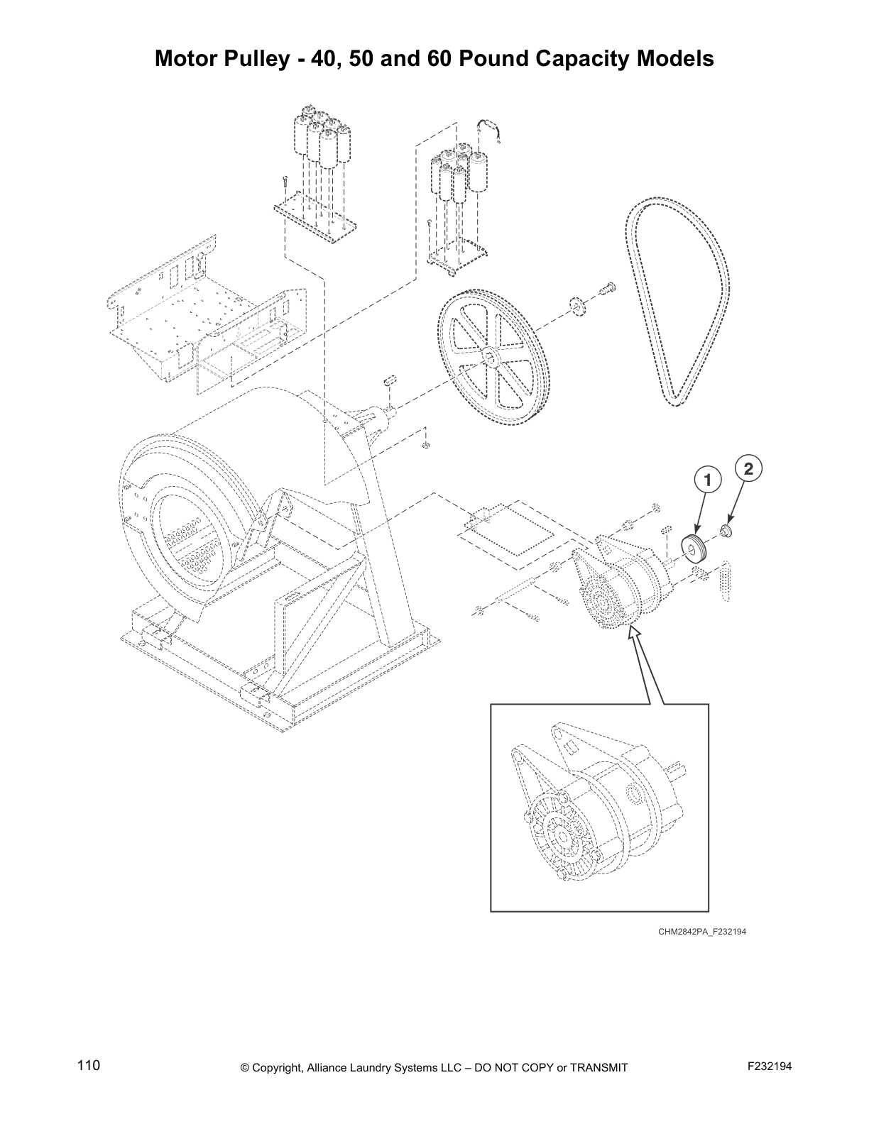 Motor Pulley - 40, 50 and 60 Pound Capacity Models