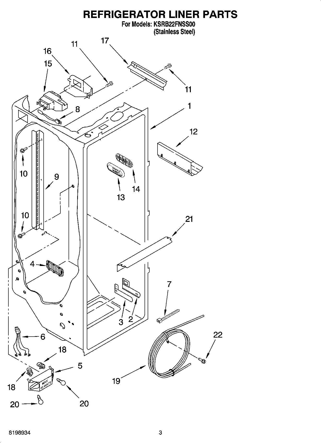 02 - REFRIGERATOR LINER PARTS