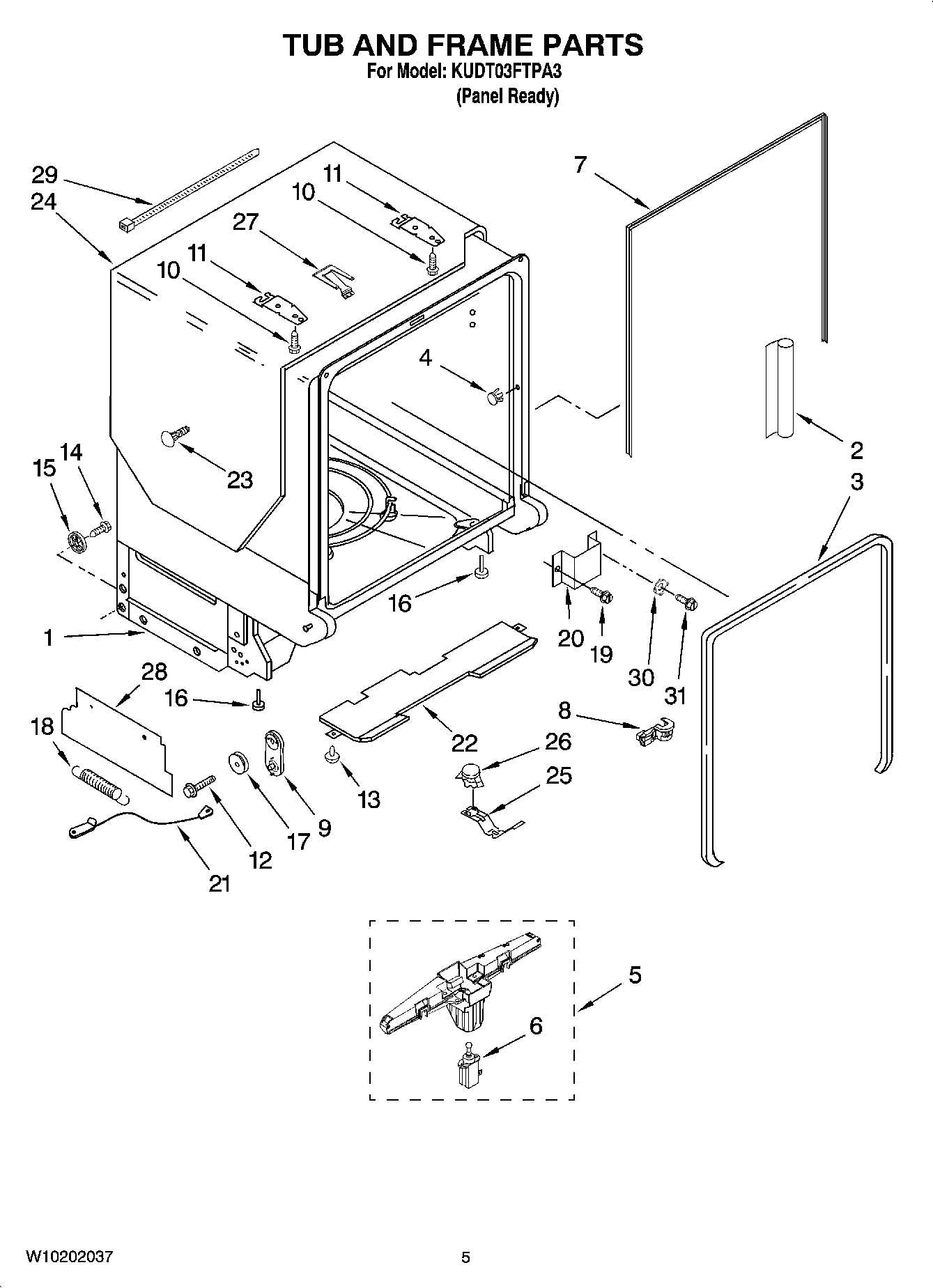 05 - TUB AND FRAME PARTS