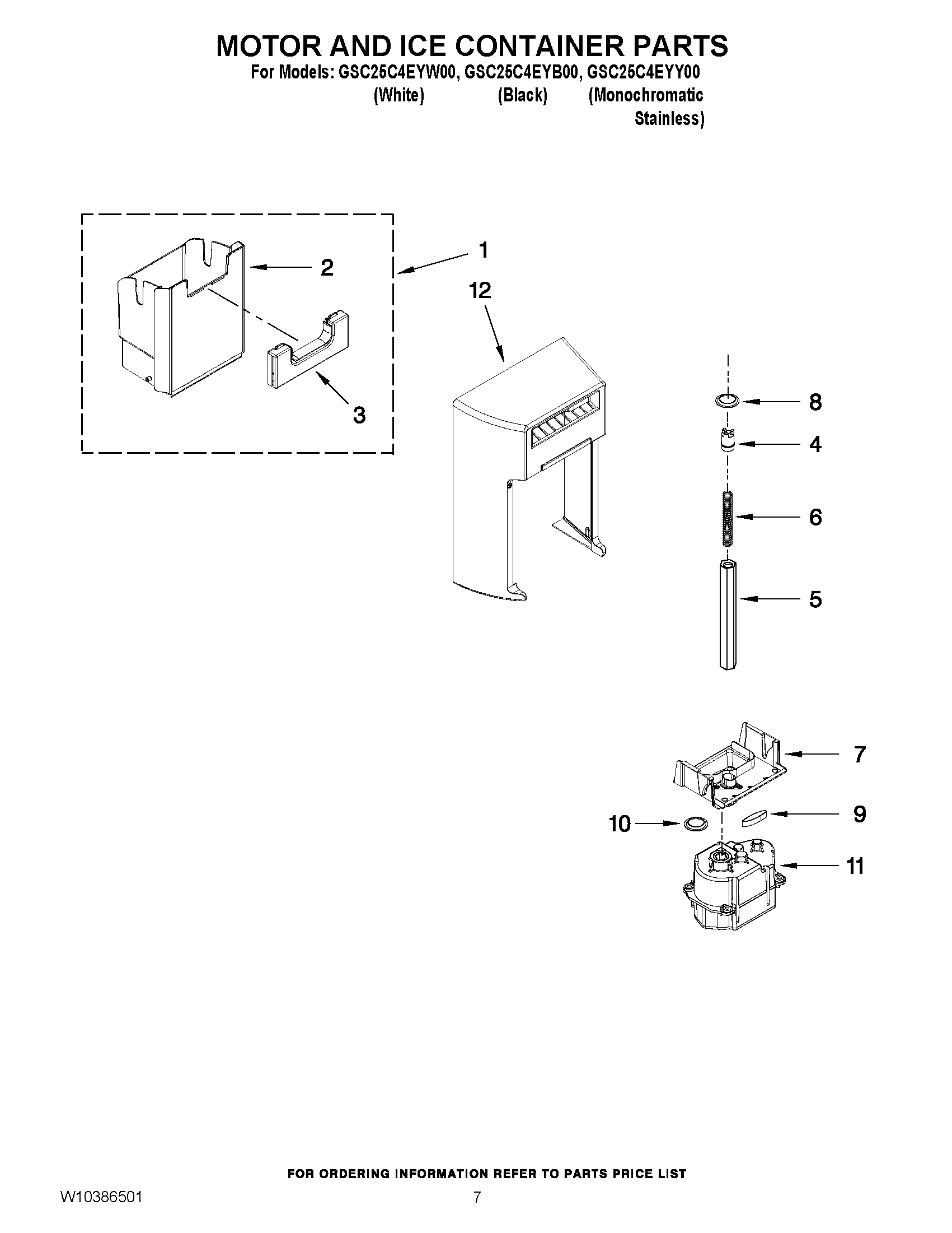 05 - MOTOR AND ICE CONTAINER PARTS