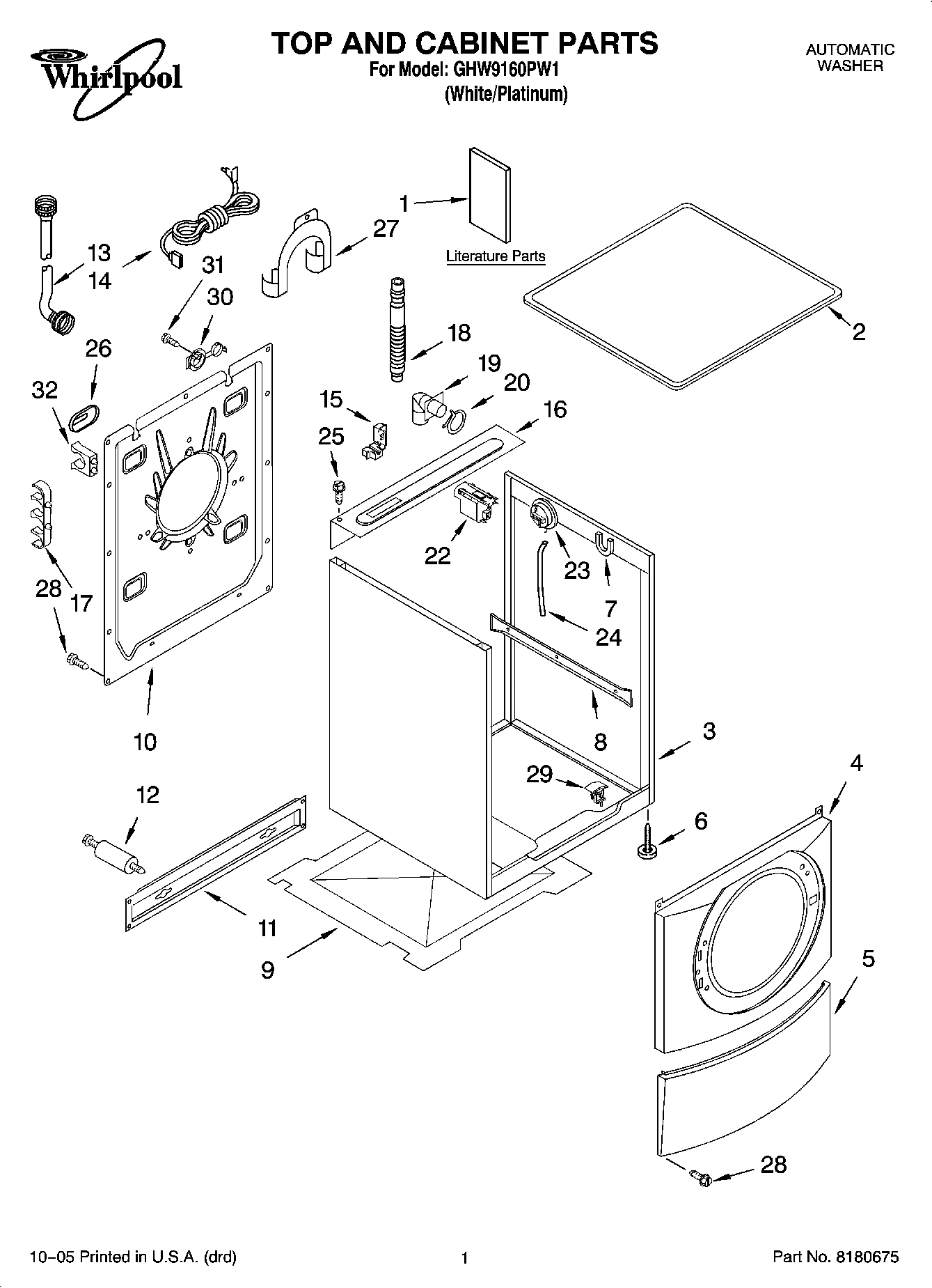 01 - TOP AND CABINET PARTS