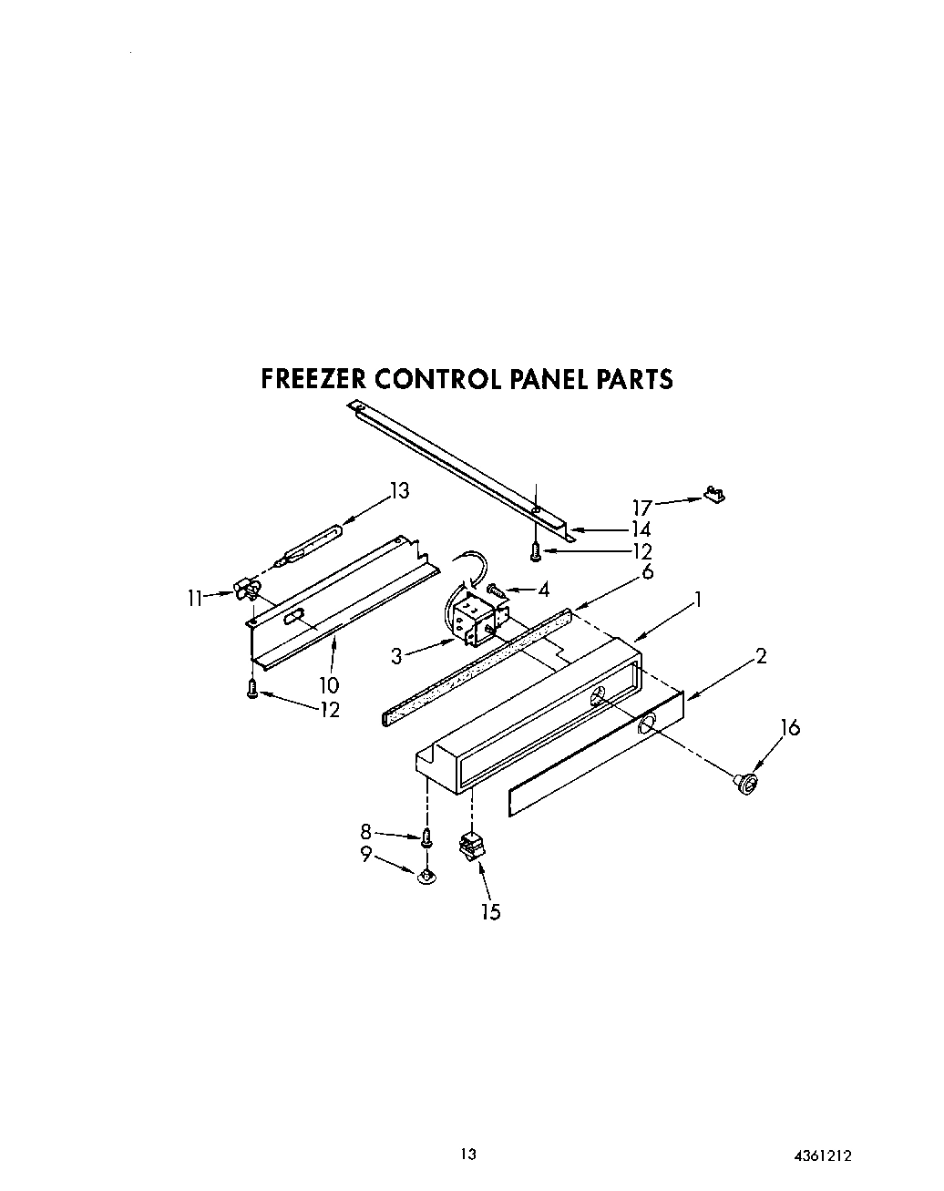 12 - FREEZER CONTROL PANEL