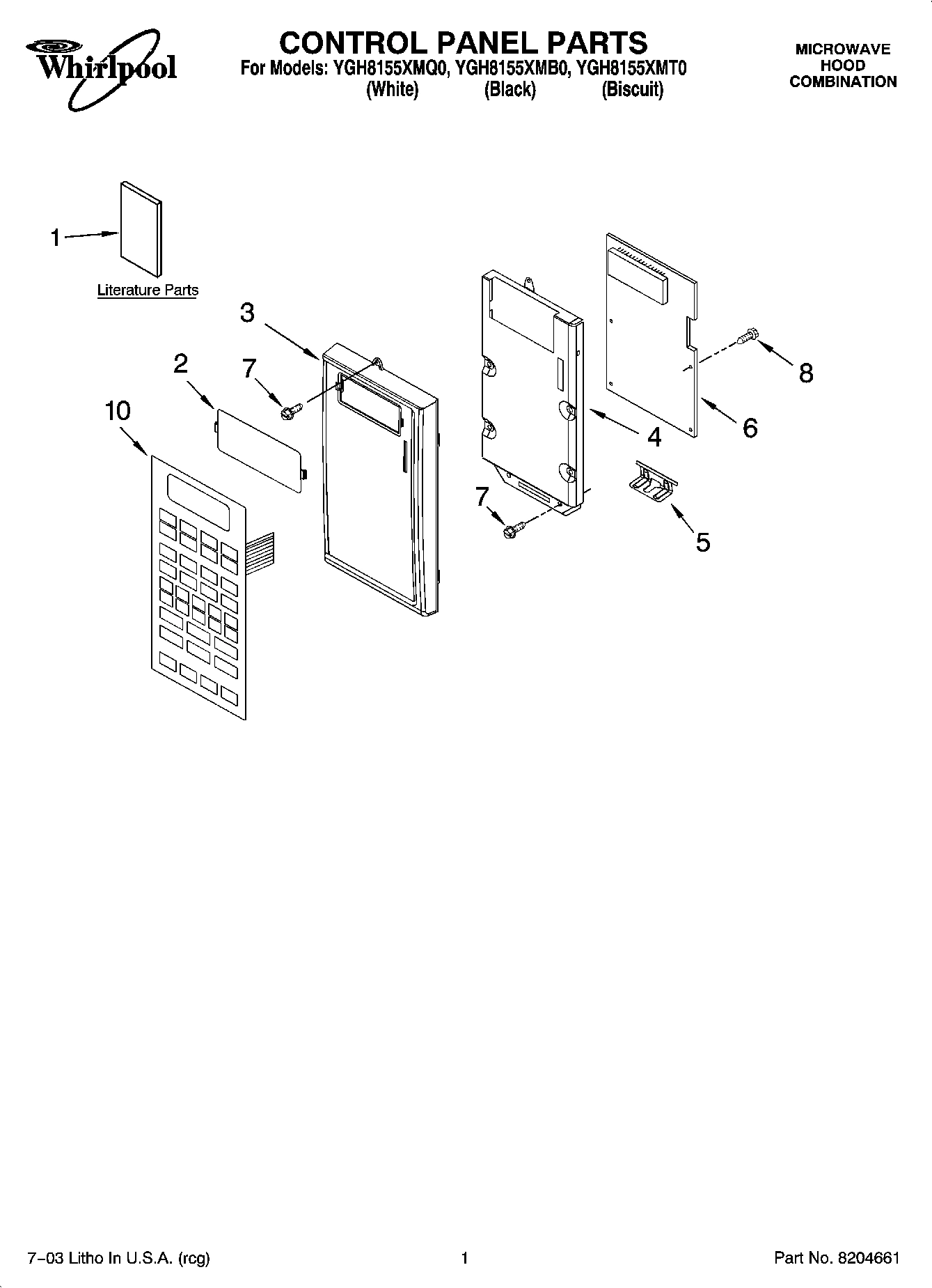 01 - CONTROL PANEL PARTS