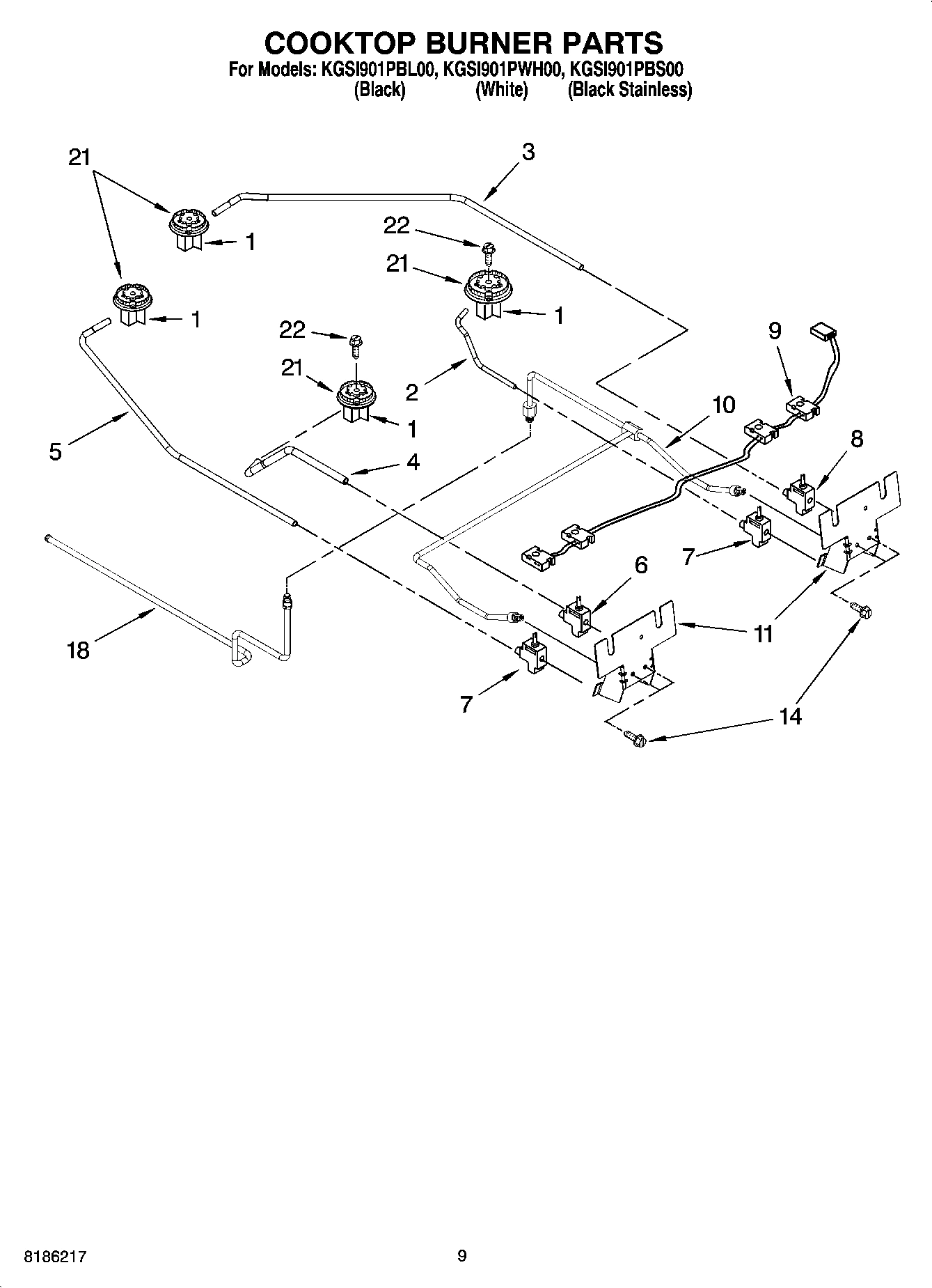 07 - COOKTOP BURNER PARTS, OPTIONAL PARTS