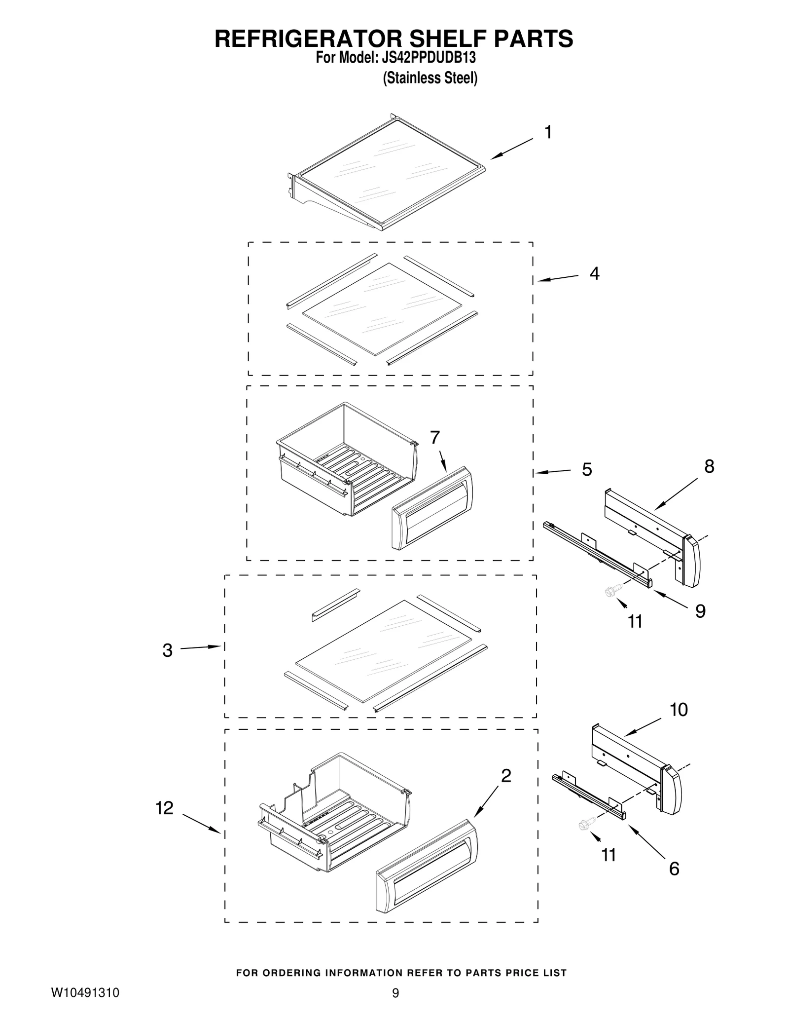 REFRIGERATOR SHELF PARTS