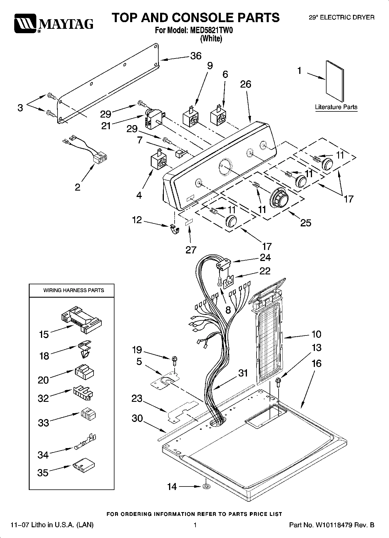 01 - TOP AND CONSOLE PARTS