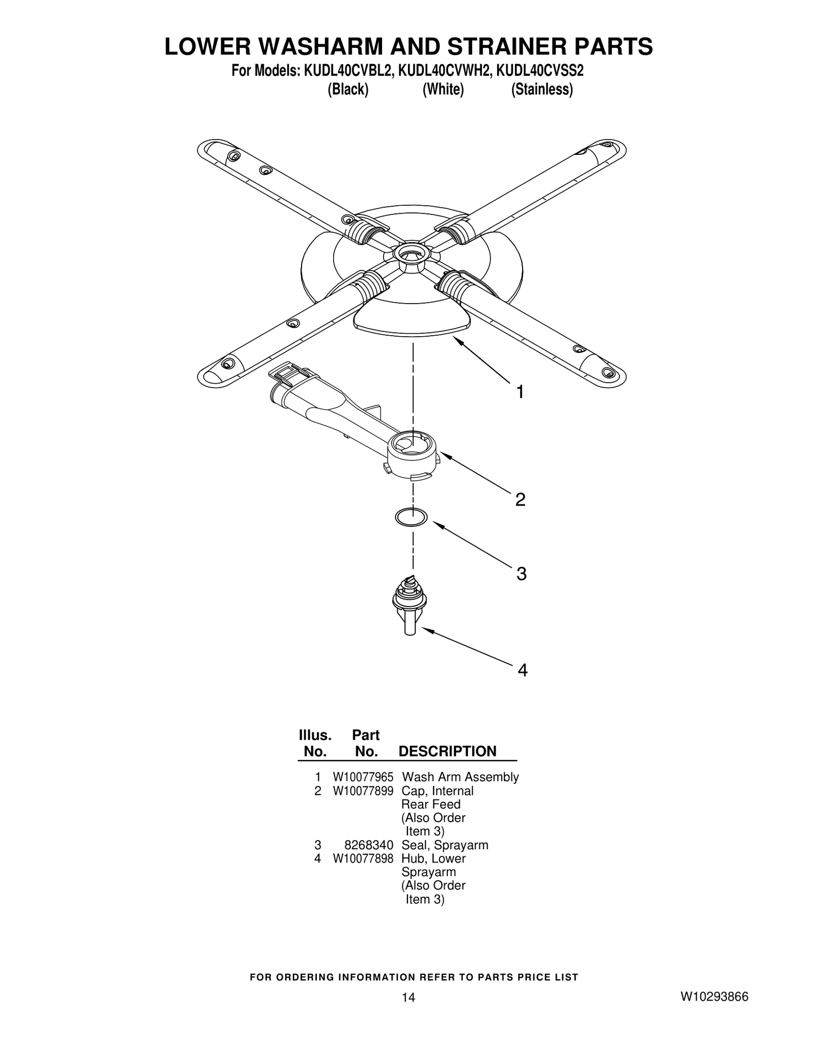 LOWER WASHARM AND STRAINER PARTS