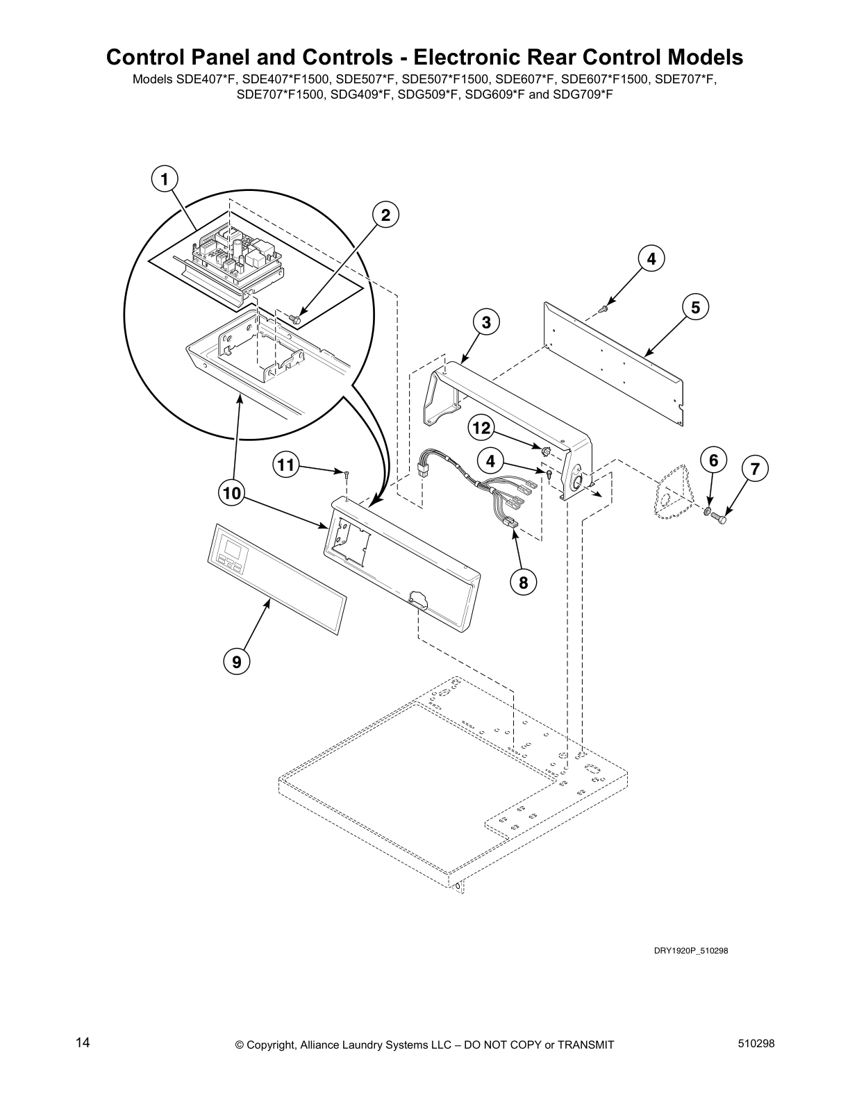Control Panel and Controls - Electronic Rear Control Models