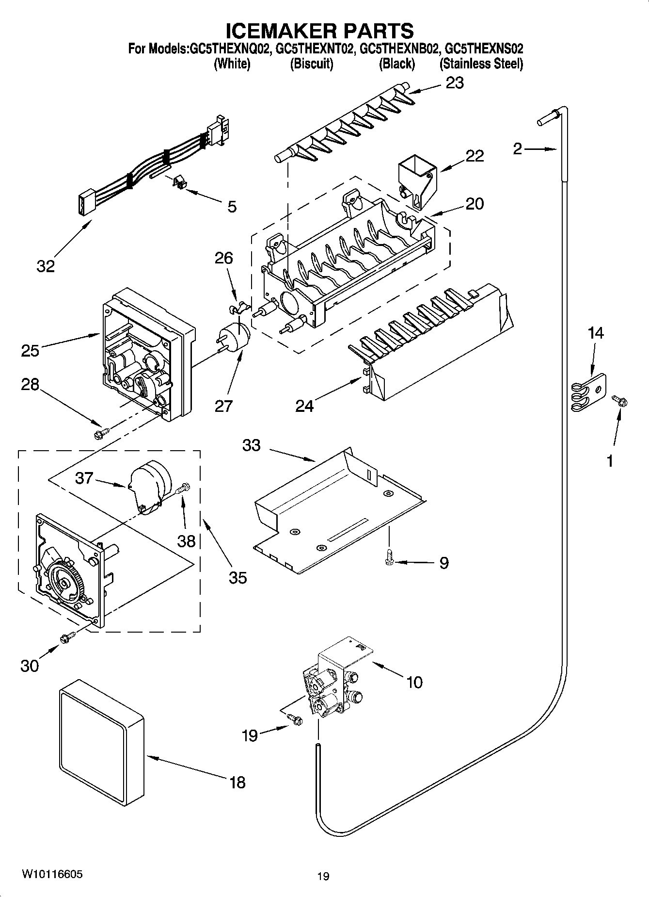 12 - ICEMAKER PARTS, OPTIONAL PARTS (NOT INCLUDED)