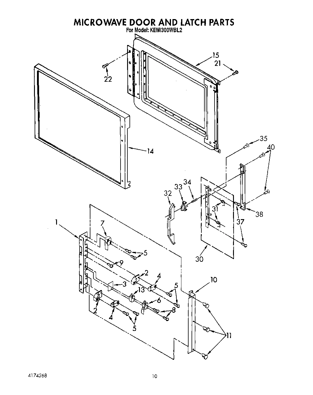 05 - MICROWAVE DOOR AND LATCH