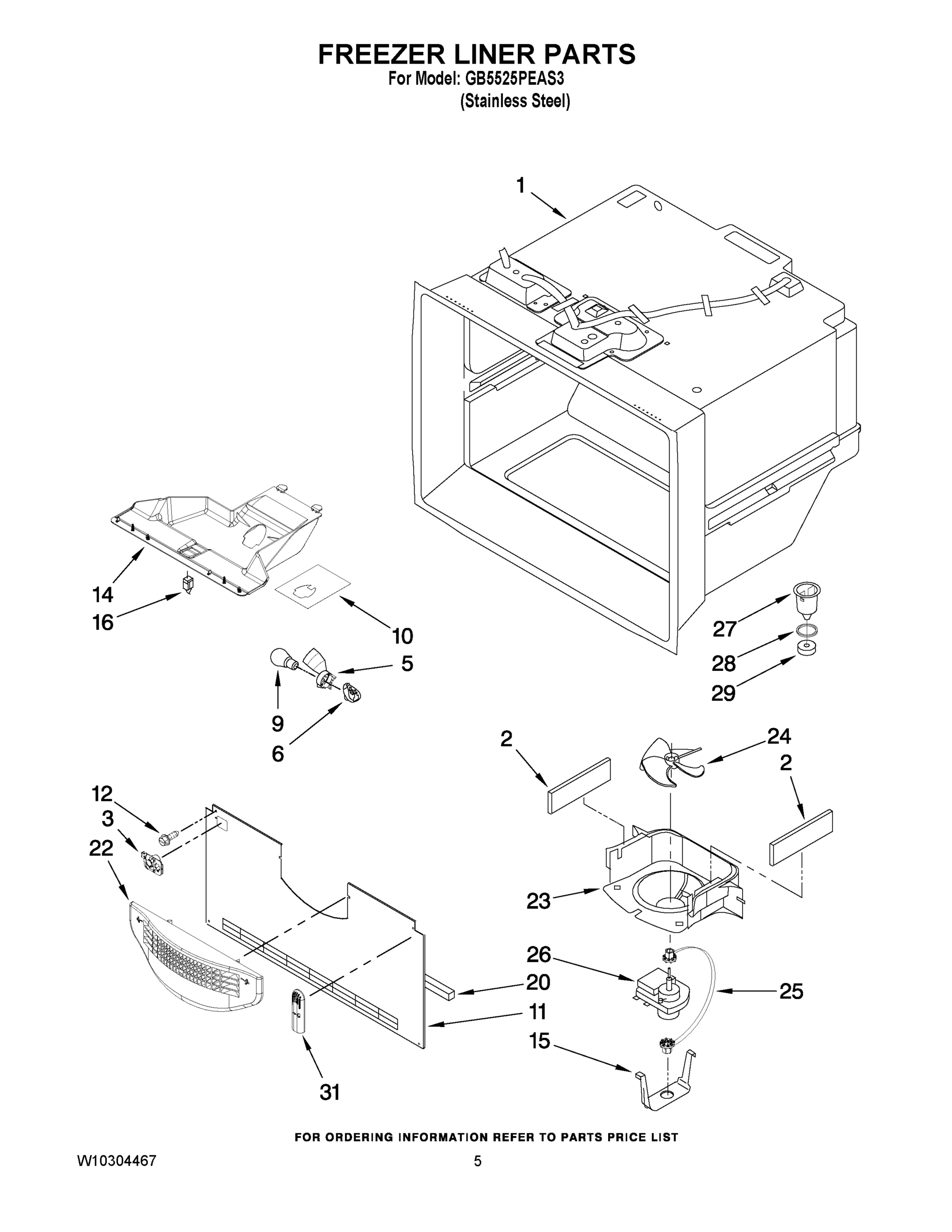 03 - FREEZER LINER PARTS
