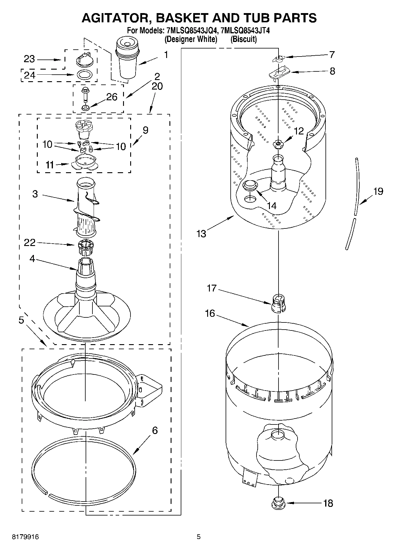 03 - AGITATOR, BASKET AND TUB