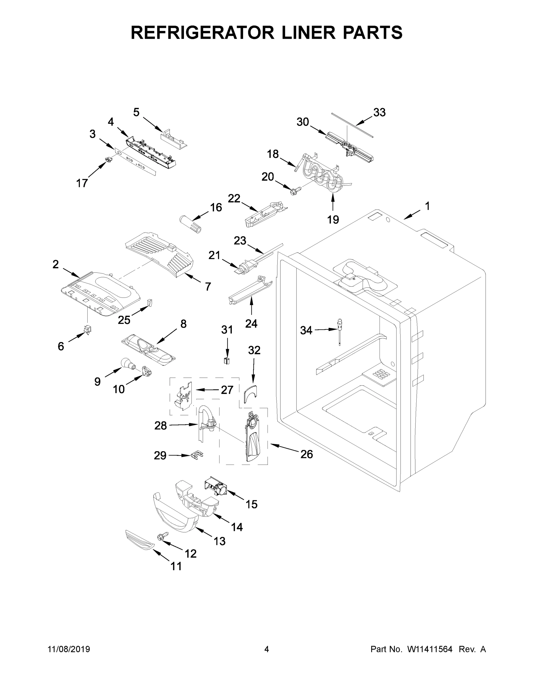 03 - REFRIGERATOR LINER PARTS