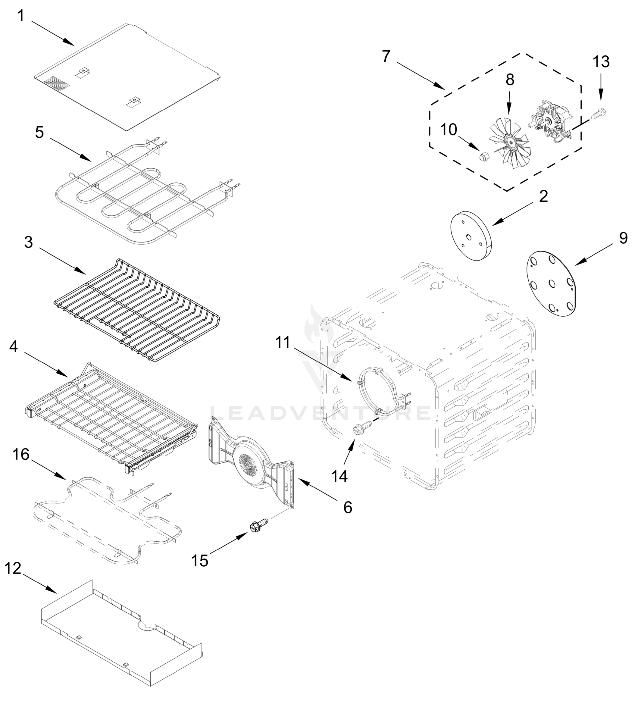 INTERNAL OVEN PARTS (30 In)