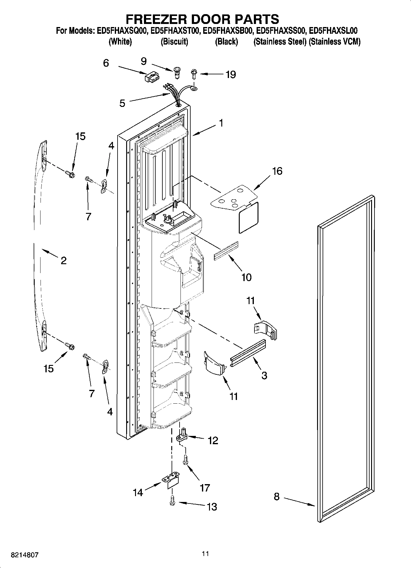 07 - FREEZER DOOR PARTS