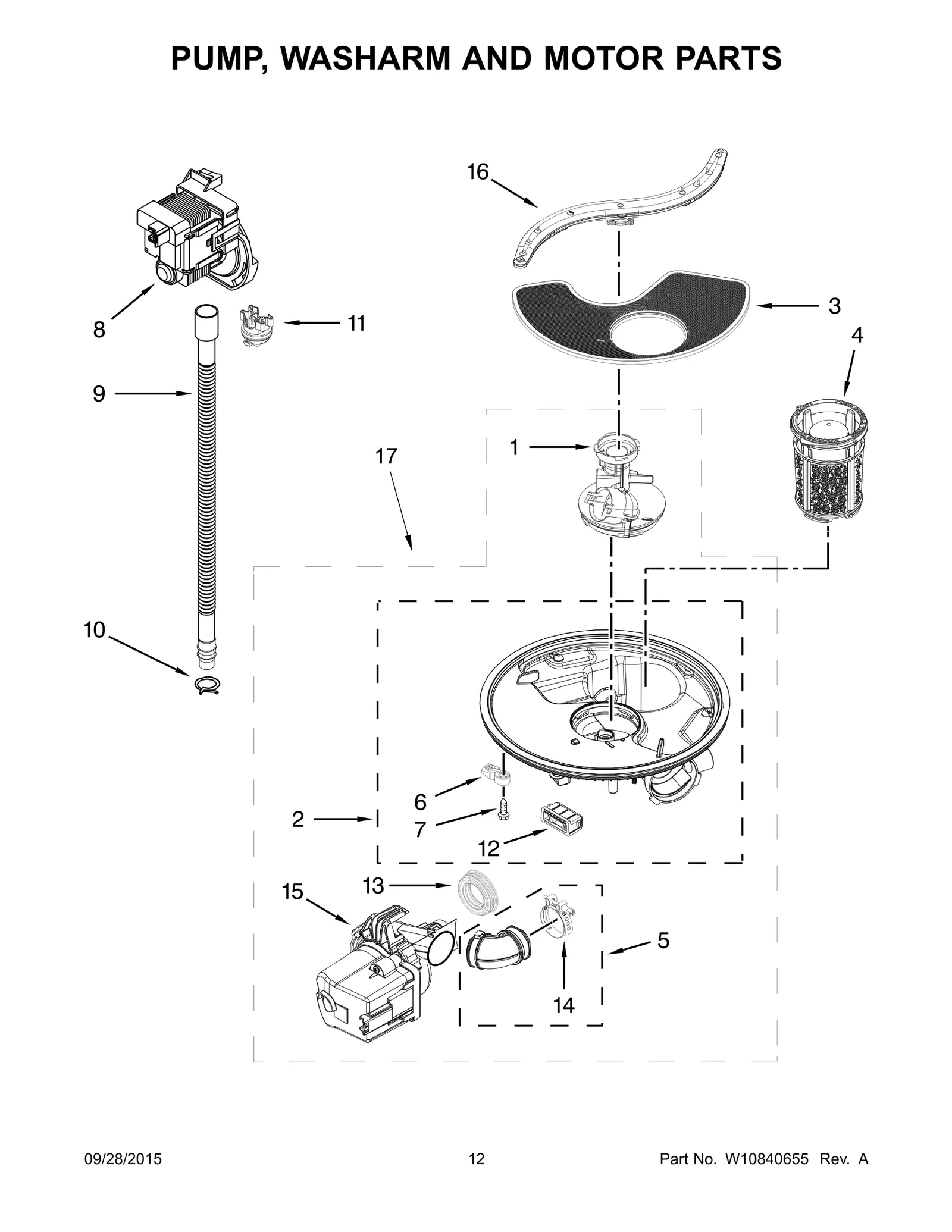 PUMP, WASHARM AND MOTOR PARTS