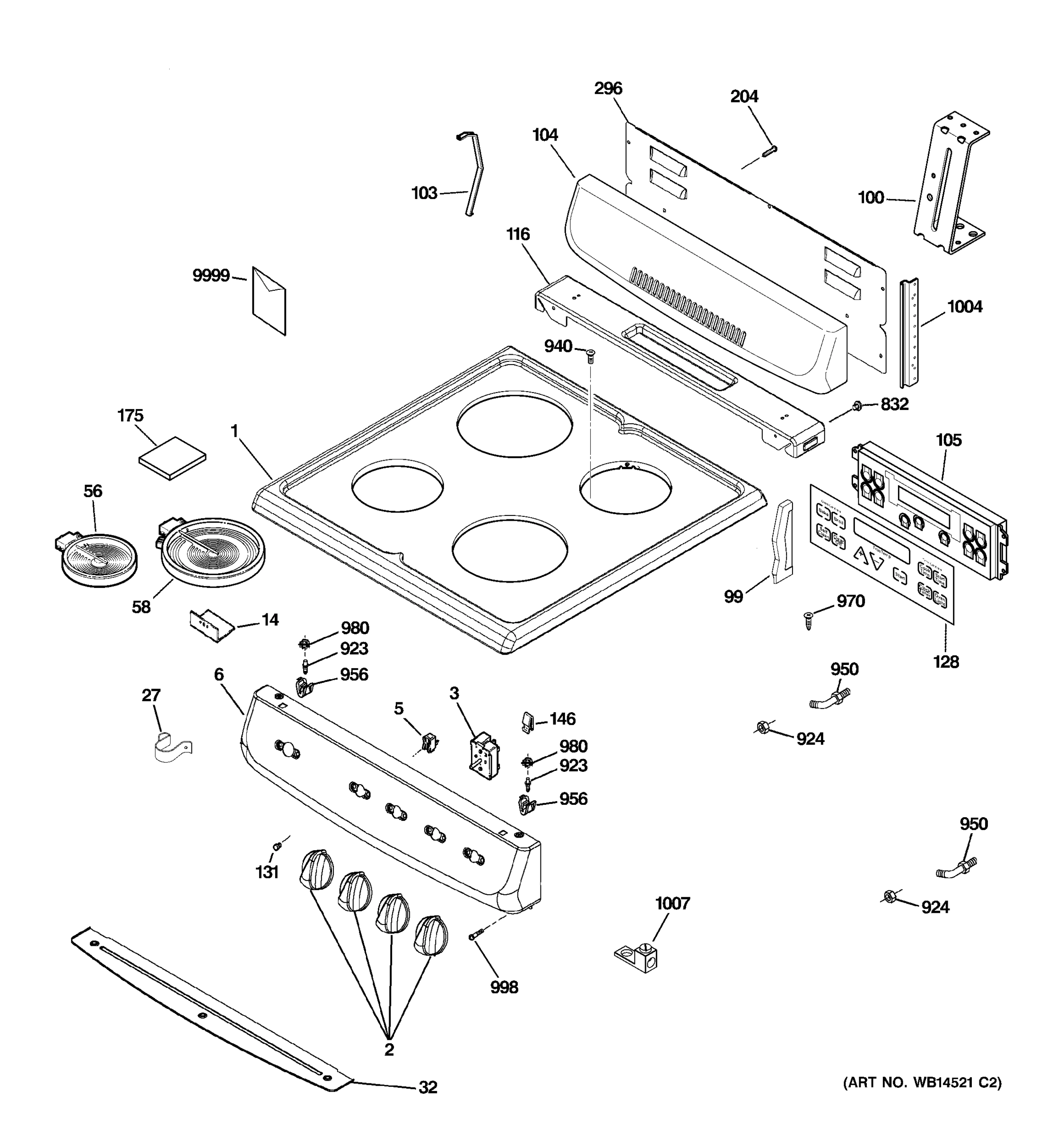 CONTROL PANEL & COOKTOP