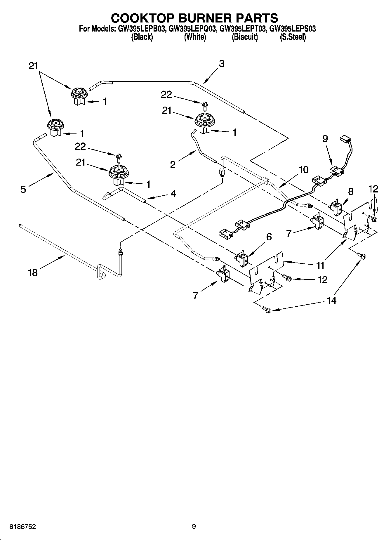 07 - COOKTOP BURNER PARTS, OPTIONAL PARTS