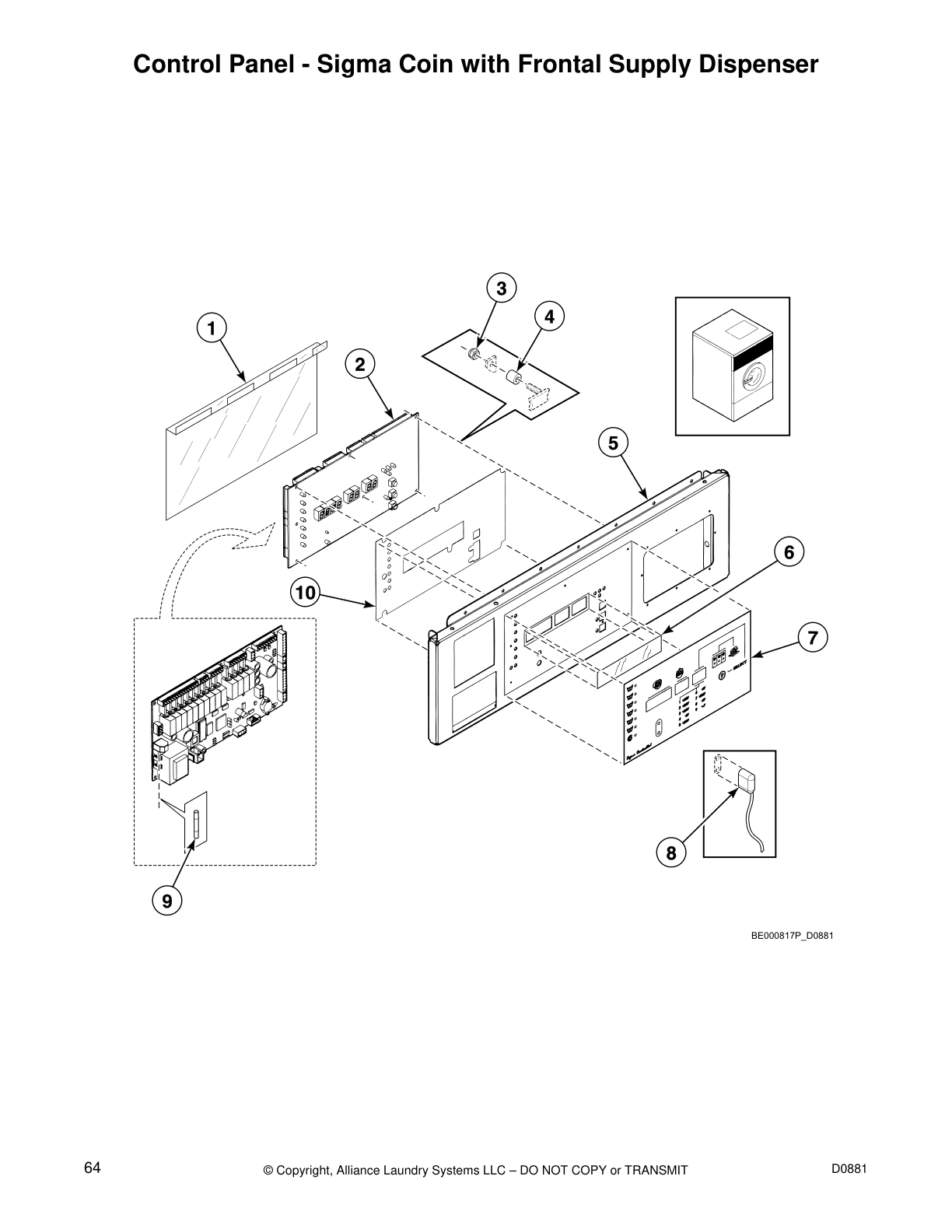 Control Panel - Sigma Coin with Frontal Supply Dispenser