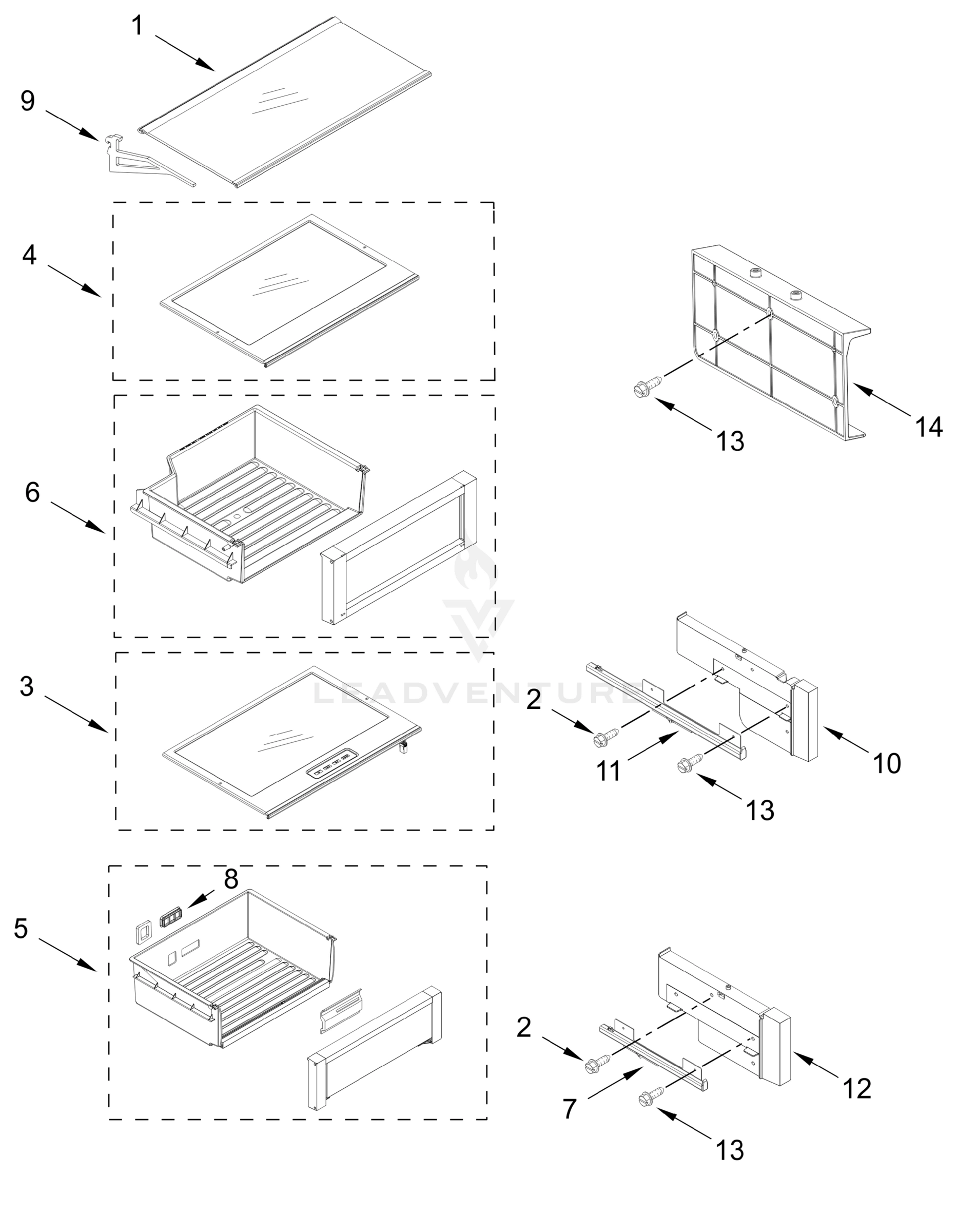 REFRIGERATOR SHELF PARTS