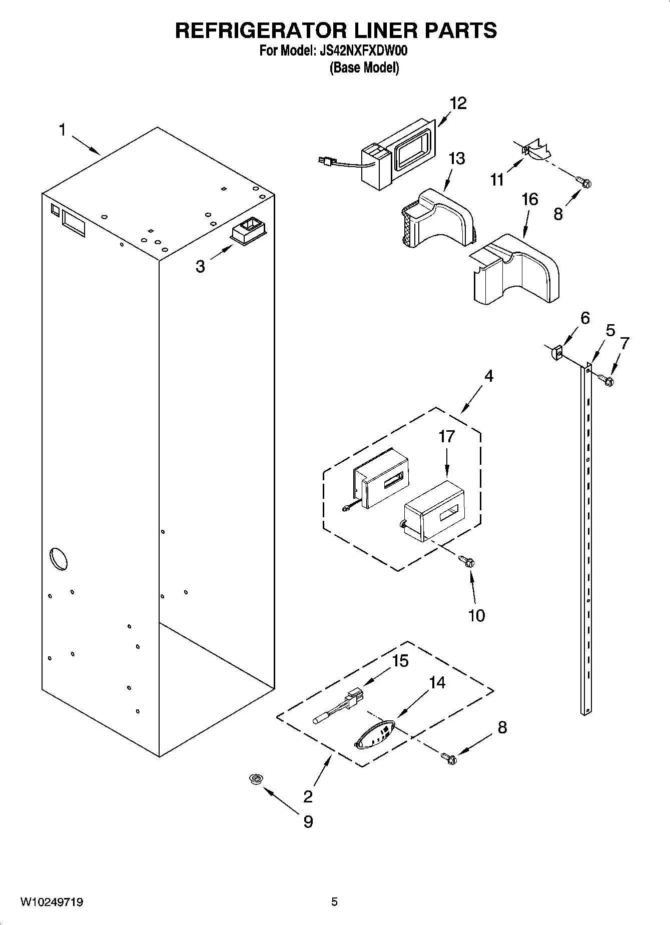 04 - REFRIGERATOR LINER PARTS