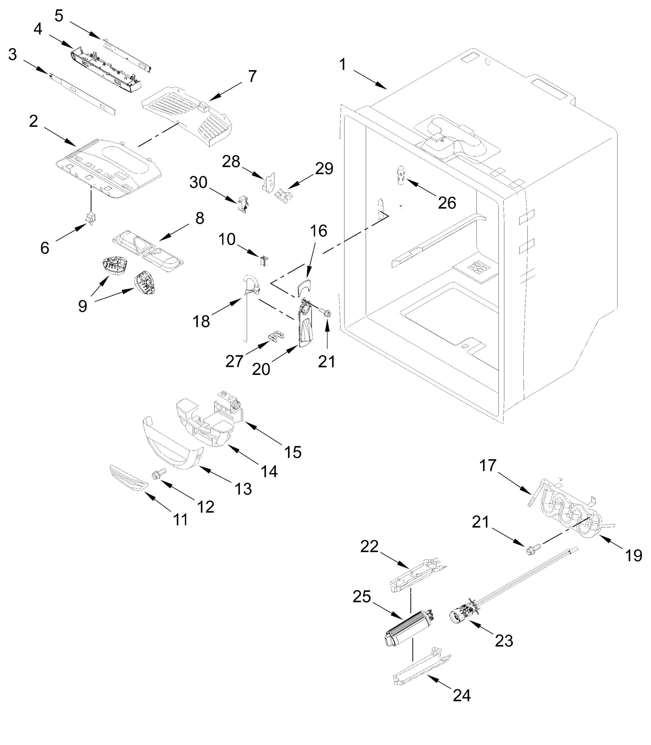 REFRIGERATOR LINER PARTS