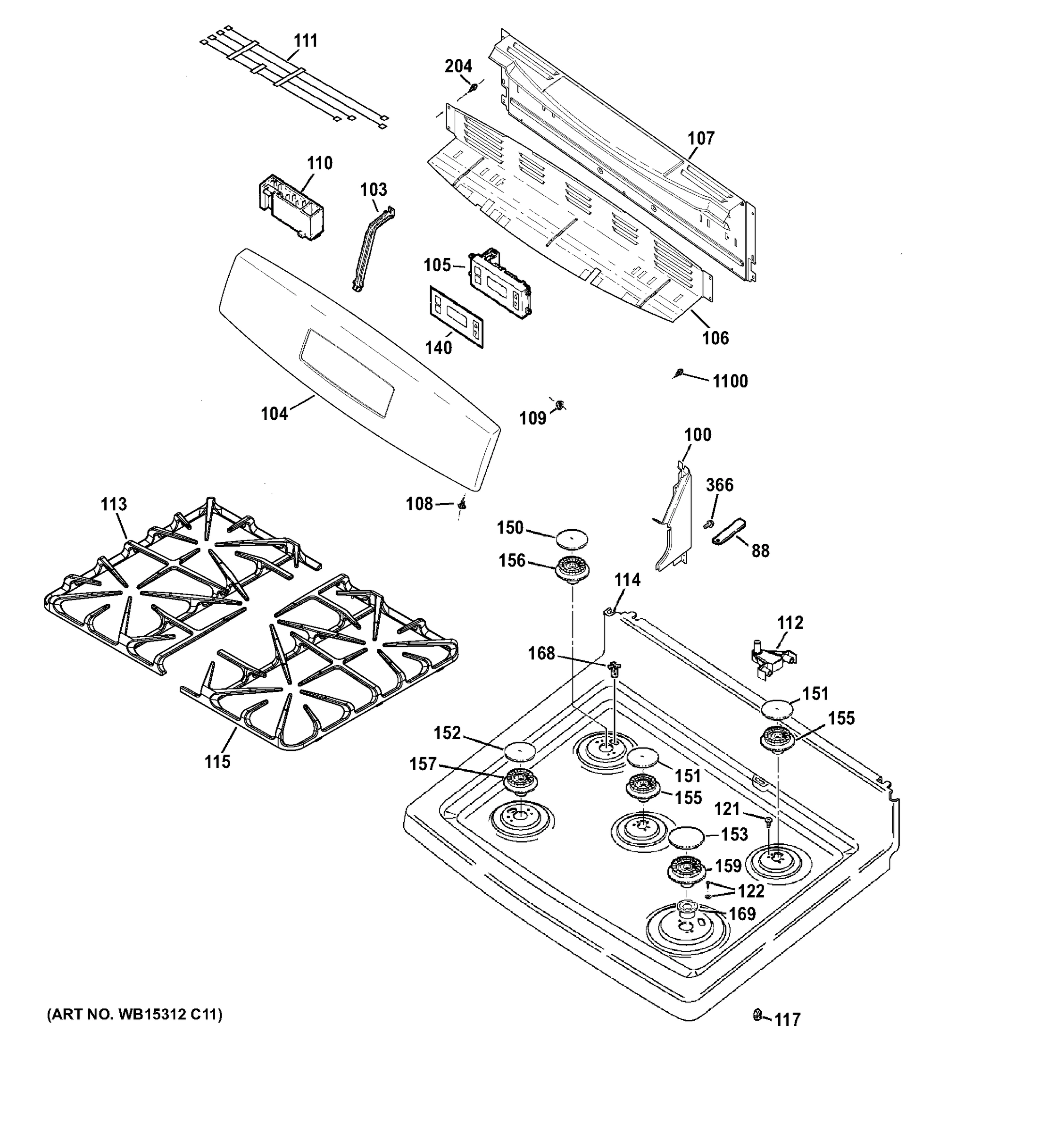 CONTROL PANEL & COOKTOP