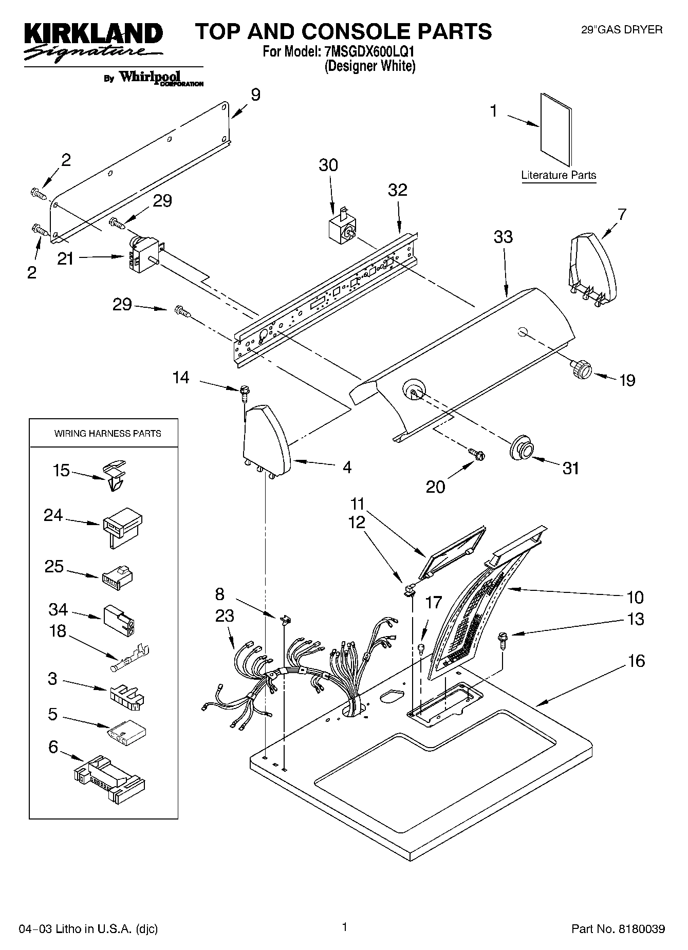 01 - TOP AND CONSOLE PARTS