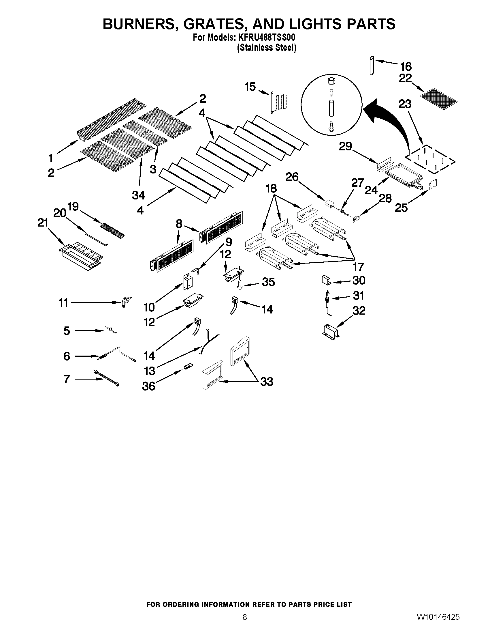 05 - BURNERS, GRATES, AND LIGHTS PARTS