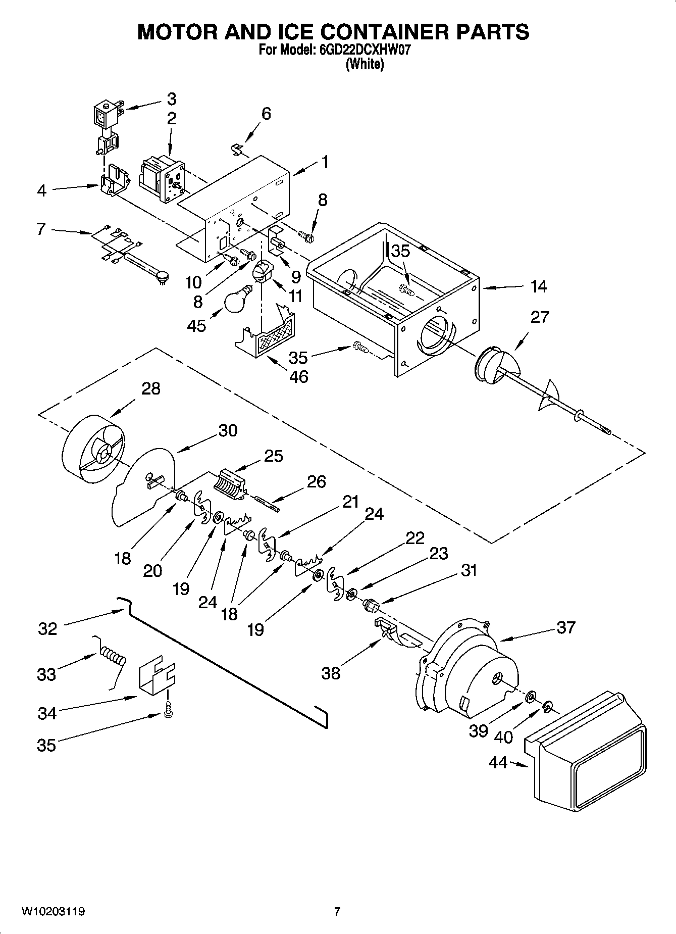 06 - MOTOR AND ICE CONTAINER PARTS
