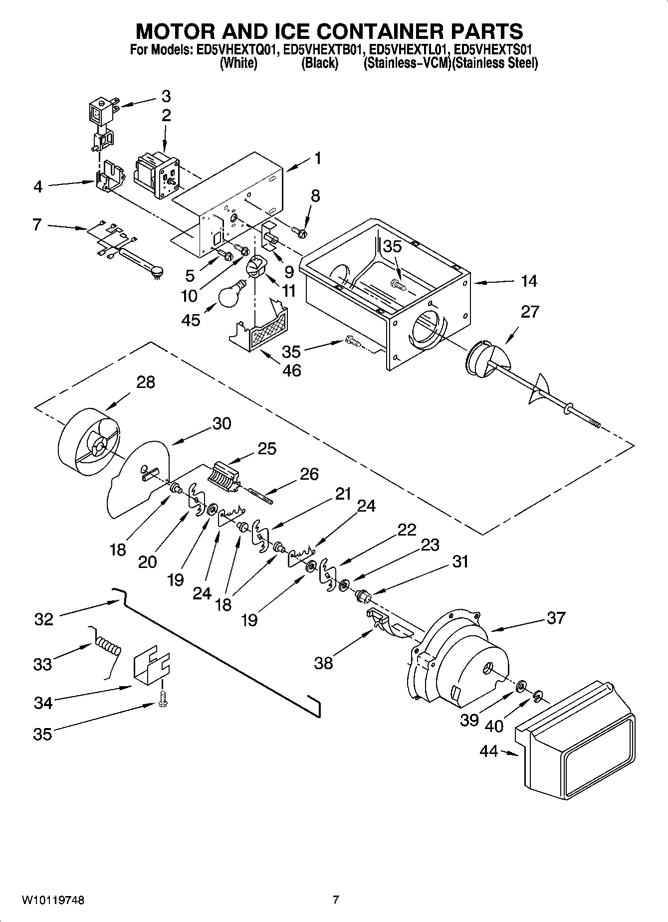 05 - MOTOR AND ICE CONTAINER PARTS