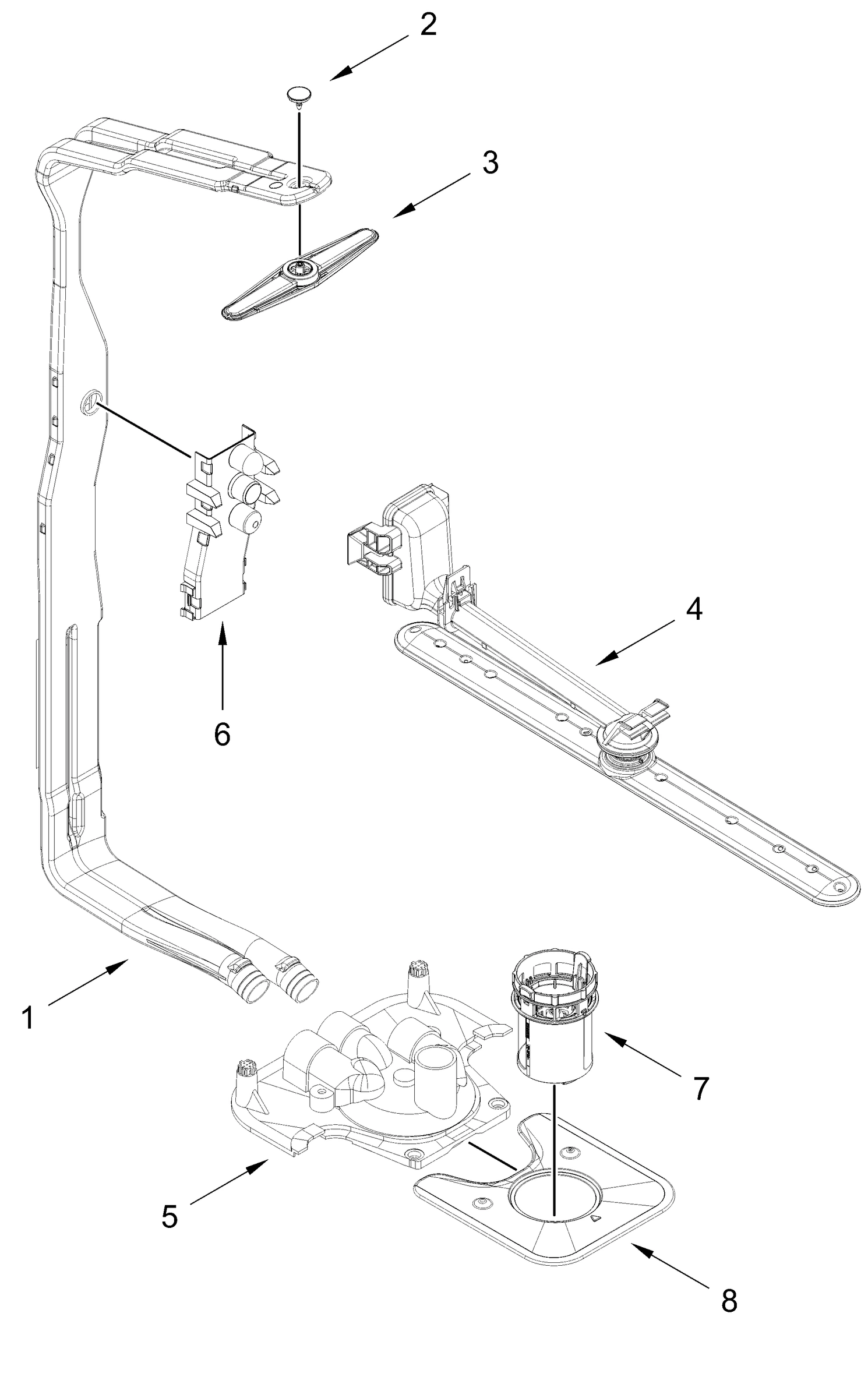 UPPER WASH AND RINSE PARTS