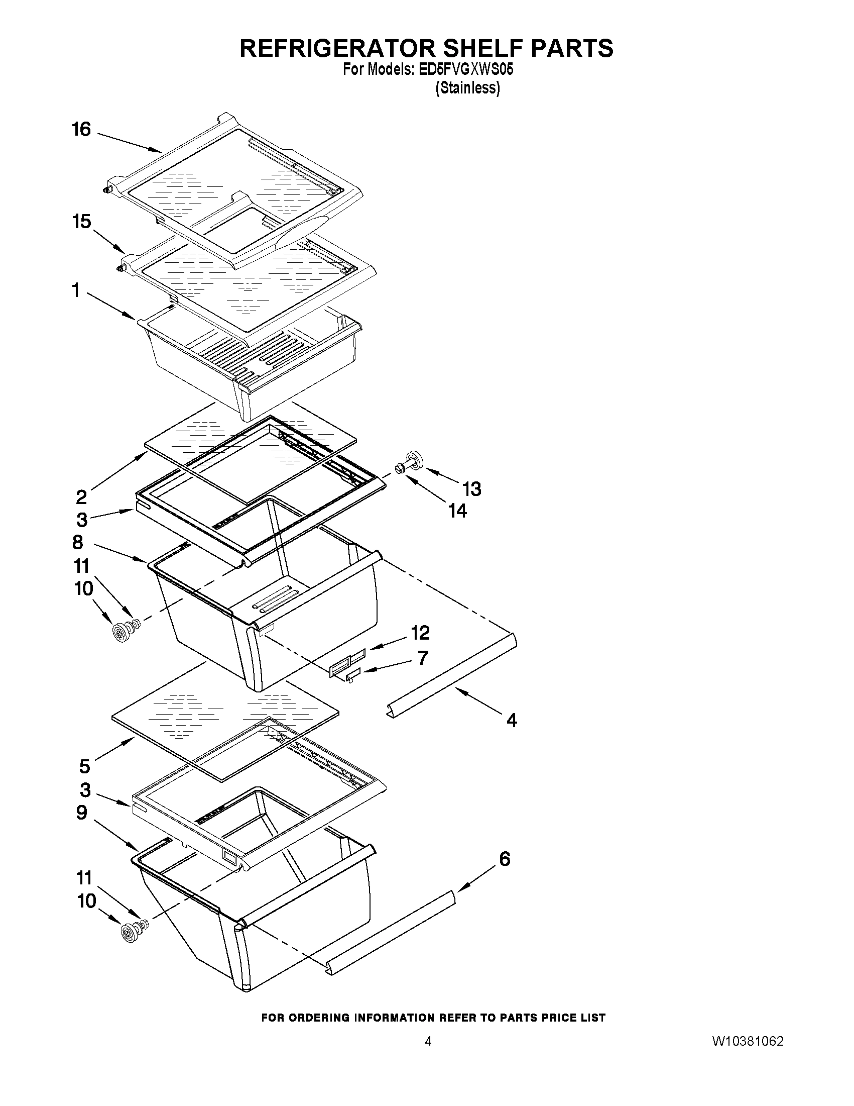 03 - REFRIGERATOR SHELF PARTS