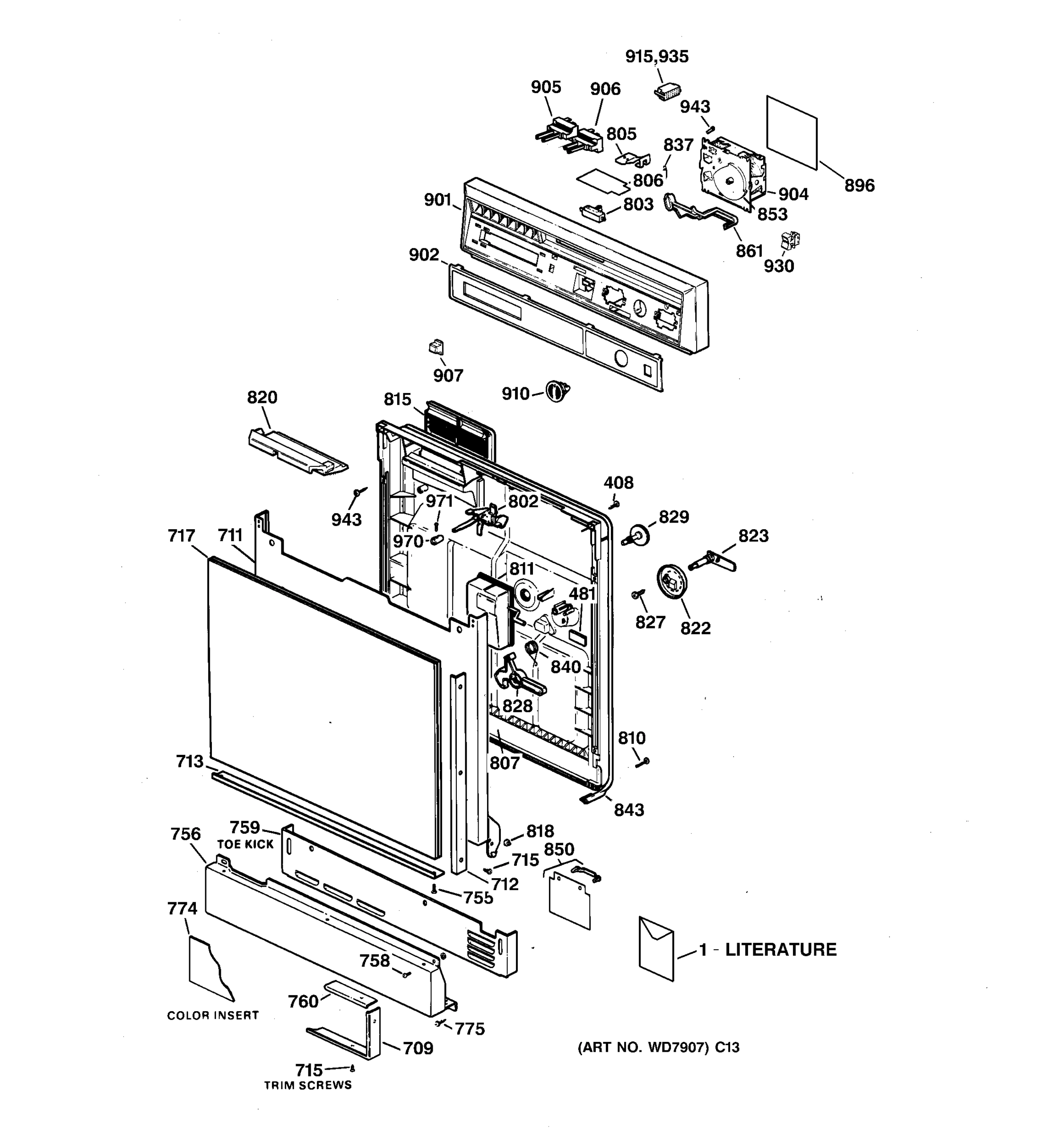 ESCUTCHEON & DOOR ASSEMBLY