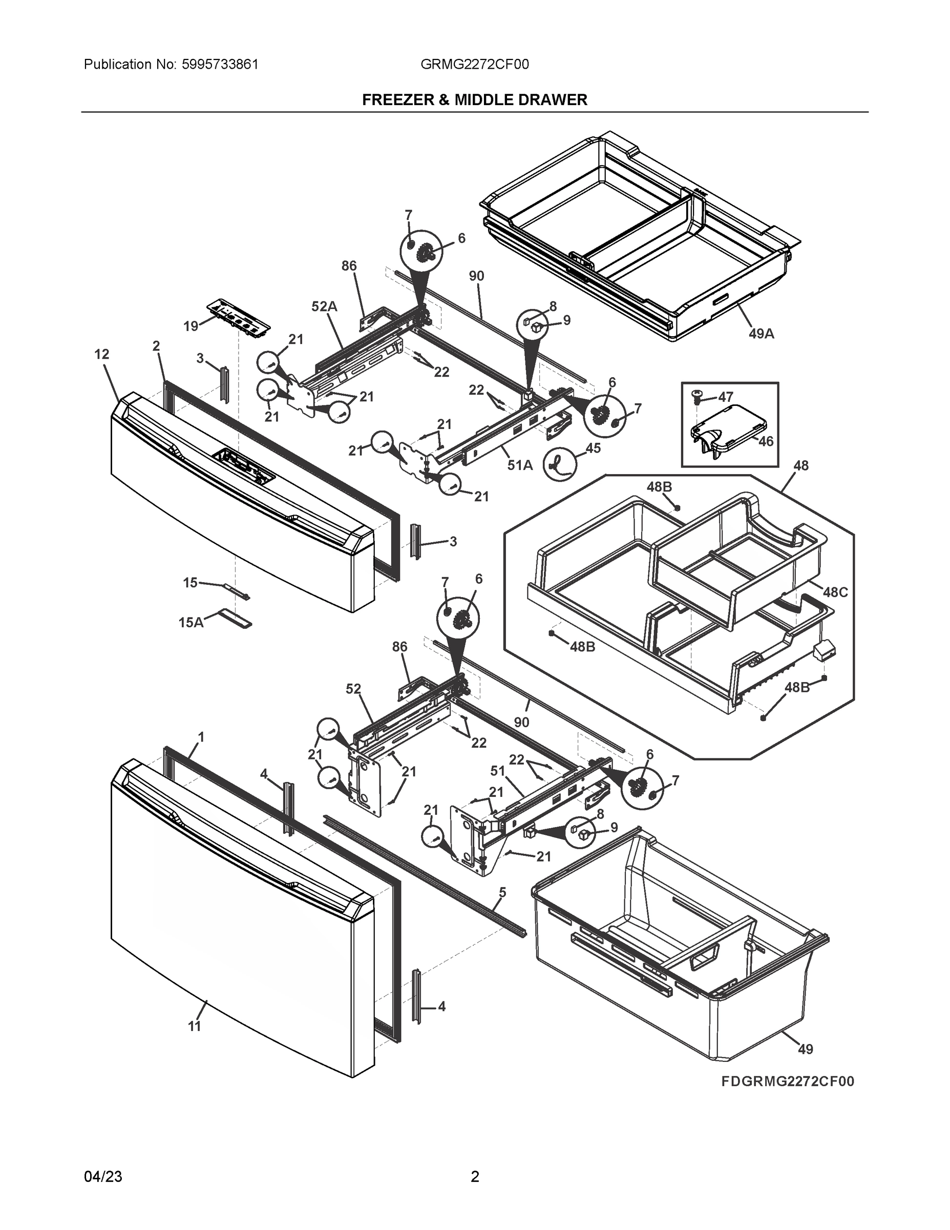 02 - FREEZER & MIDDLE DRAWER