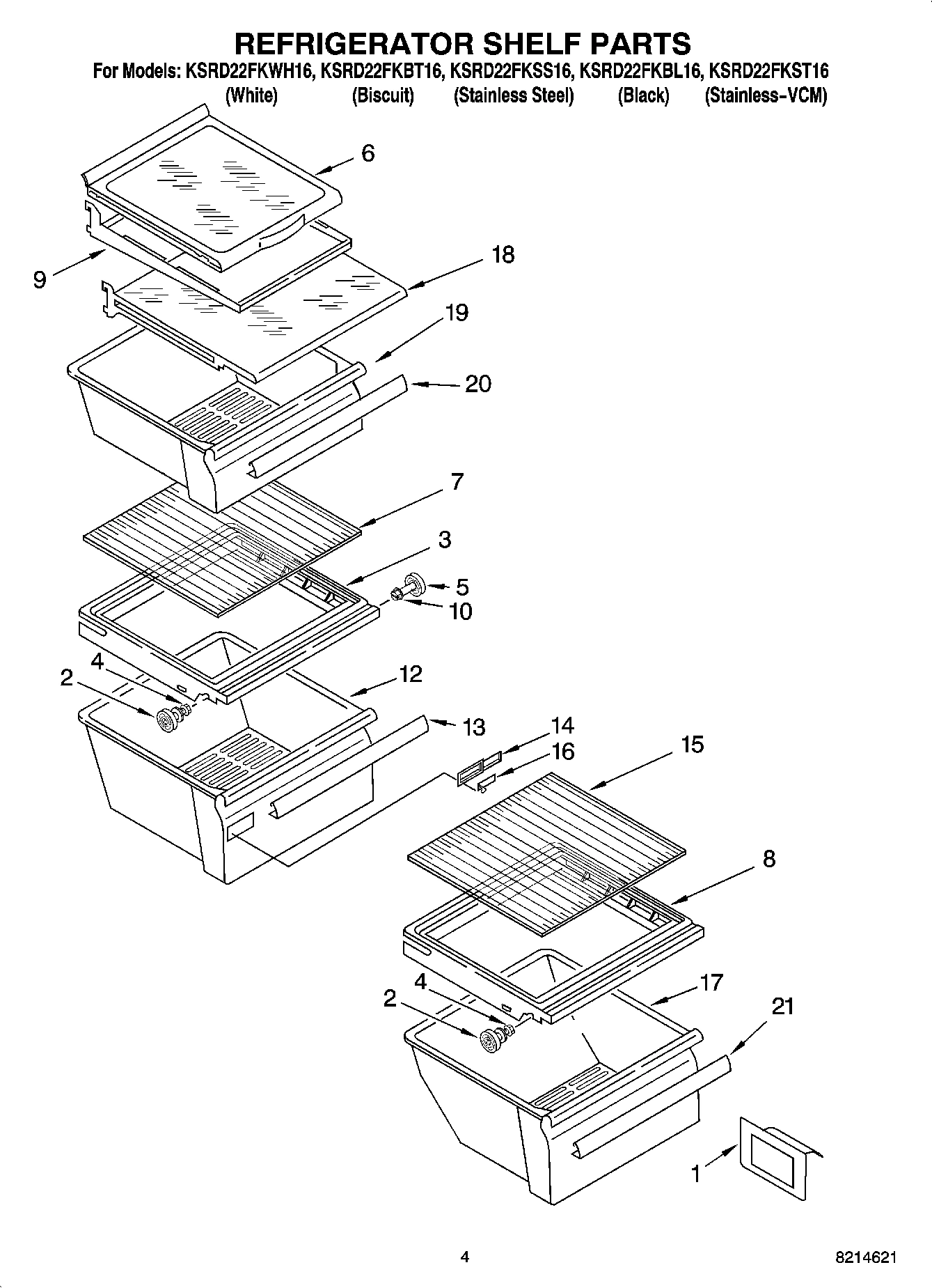03 - REFRIGERATOR SHELF PARTS