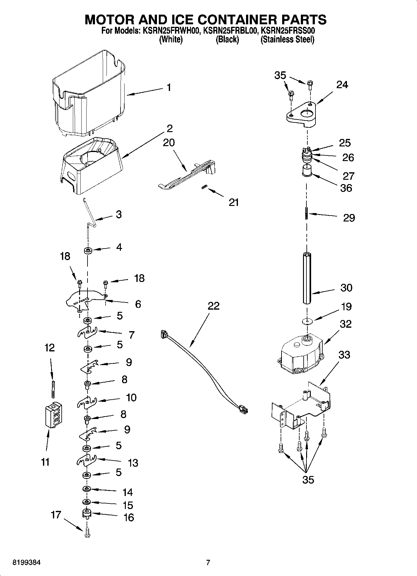 05 - MOTOR AND ICE CONTAINER PARTS